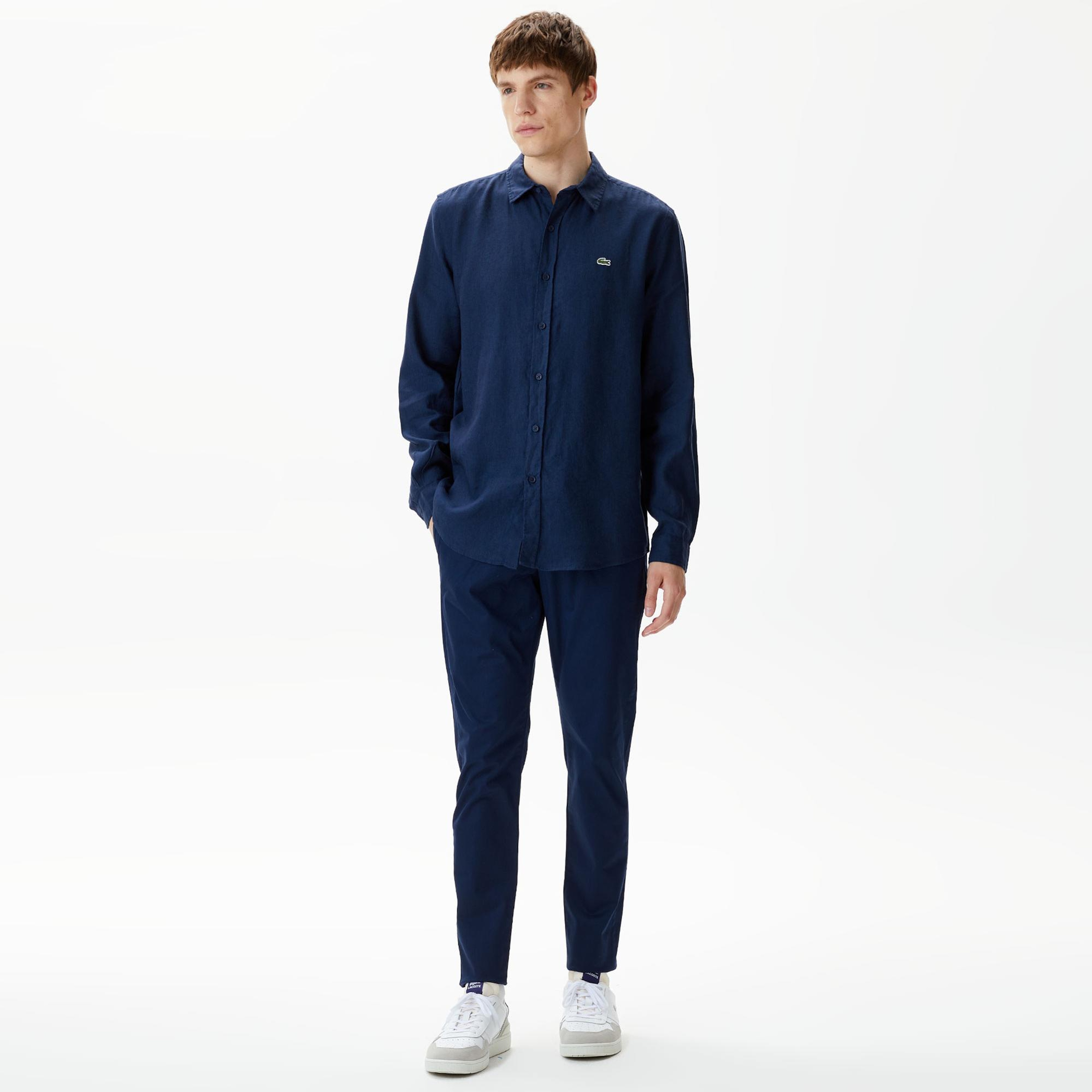 Erkek Tapered Fit Chino Lacivert Pantolon