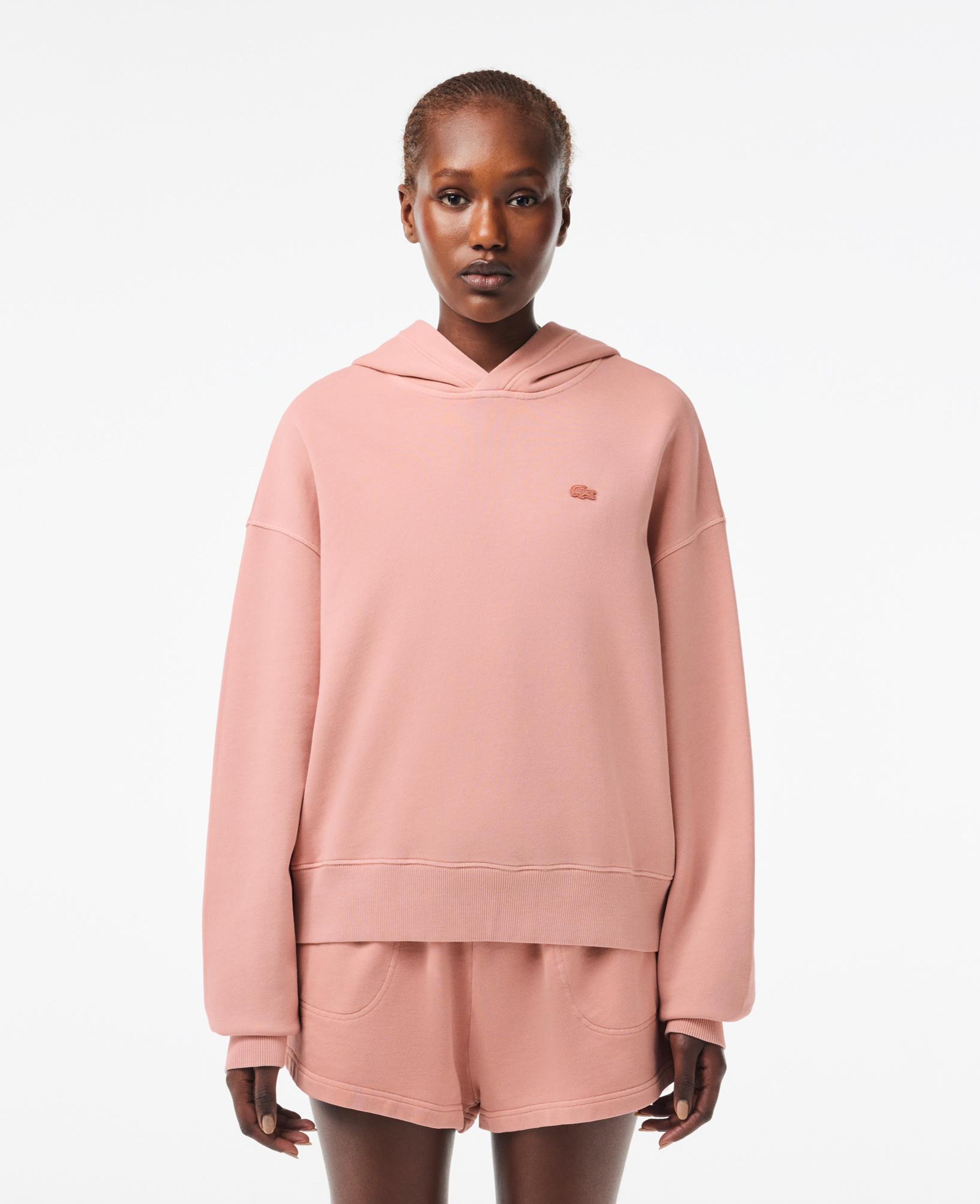 Kadın Oversize Fit Kapüşonlu Pembe Sweatshirt