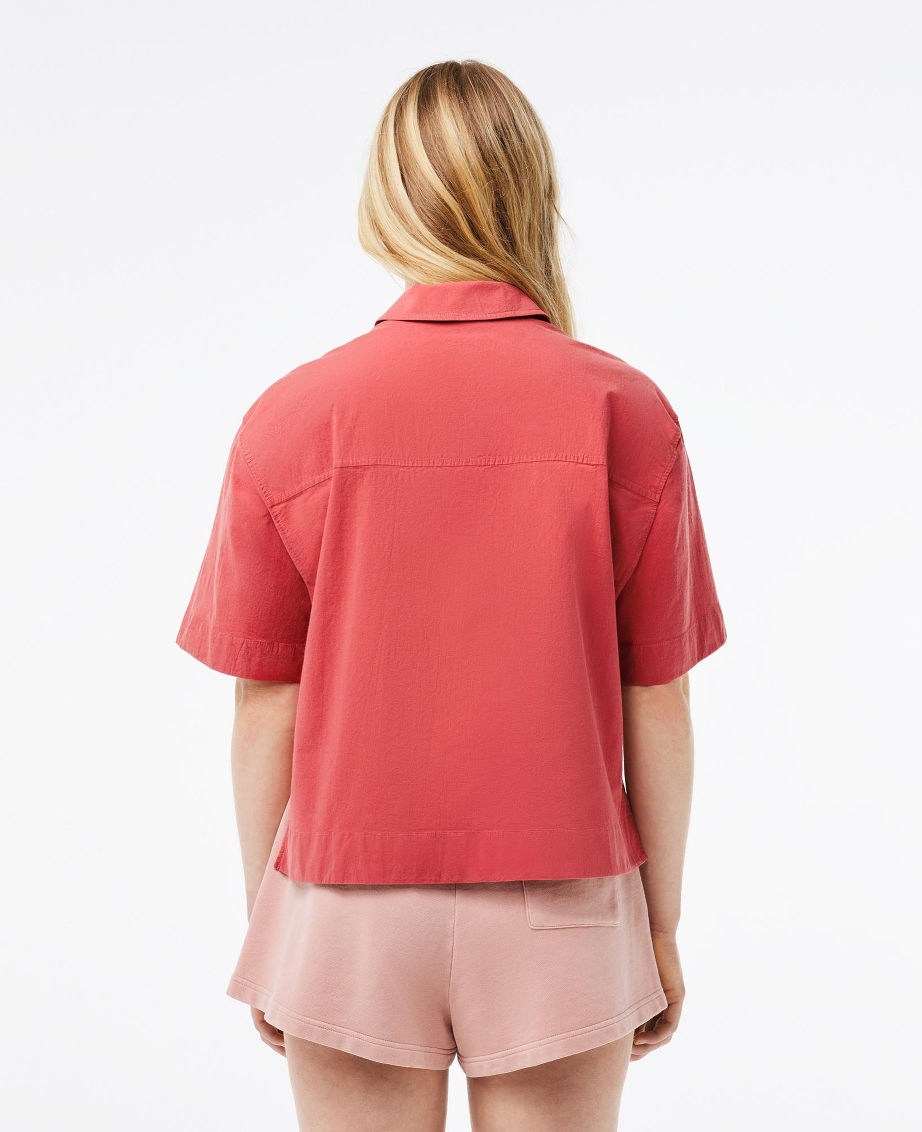 Kadın Relaxed Fit Kısa Kollu Pembe Gömlek