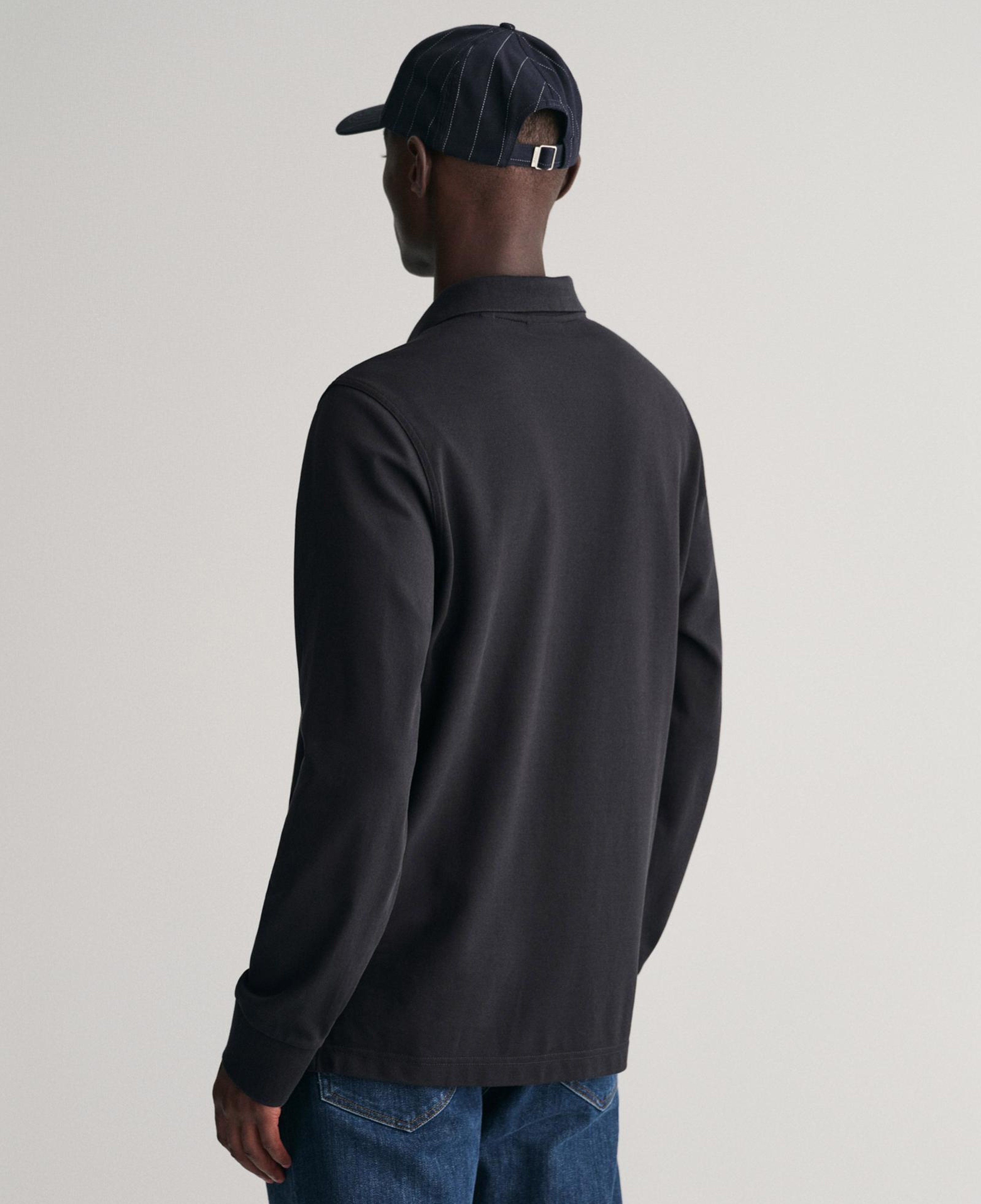 GANT Erkek Siyah Regular Fit Uzun Kollu Polo