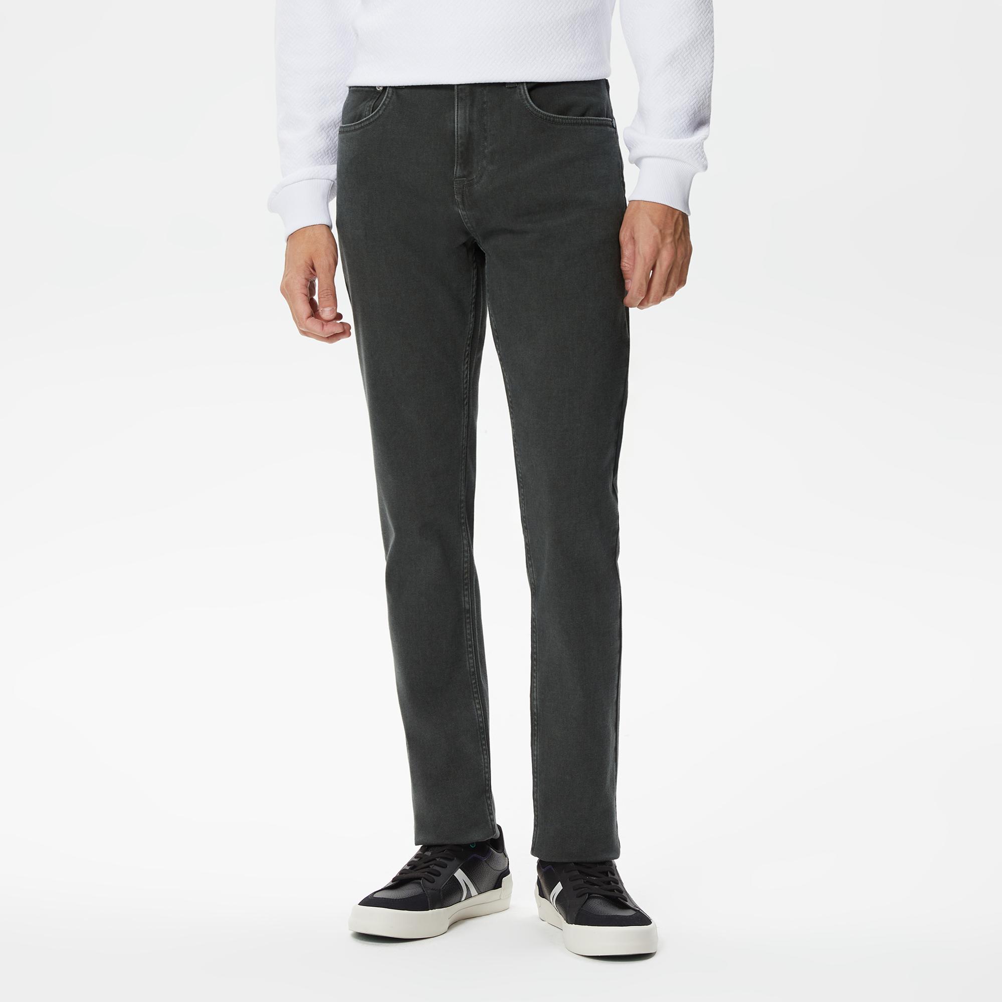 Erkek Slim Fit Denim Yeşil Pantolon