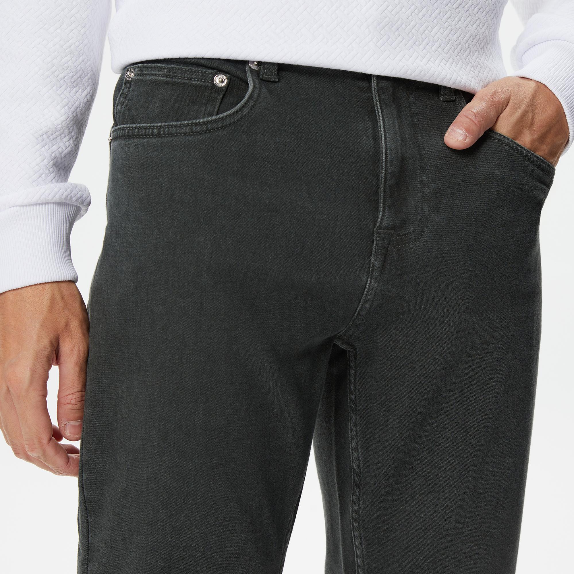 Erkek Slim Fit Denim Yeşil Pantolon