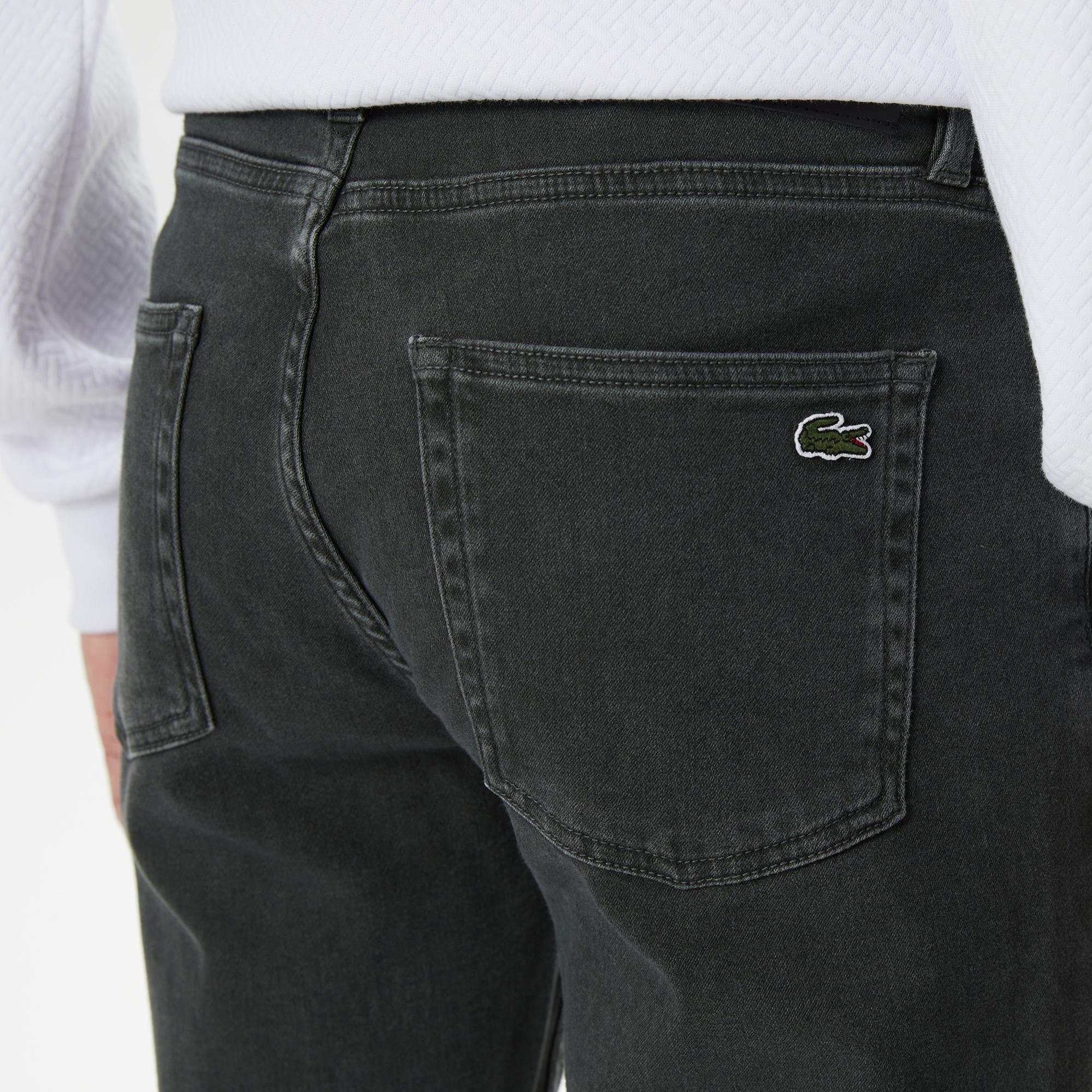 Erkek Slim Fit Denim Yeşil Pantolon