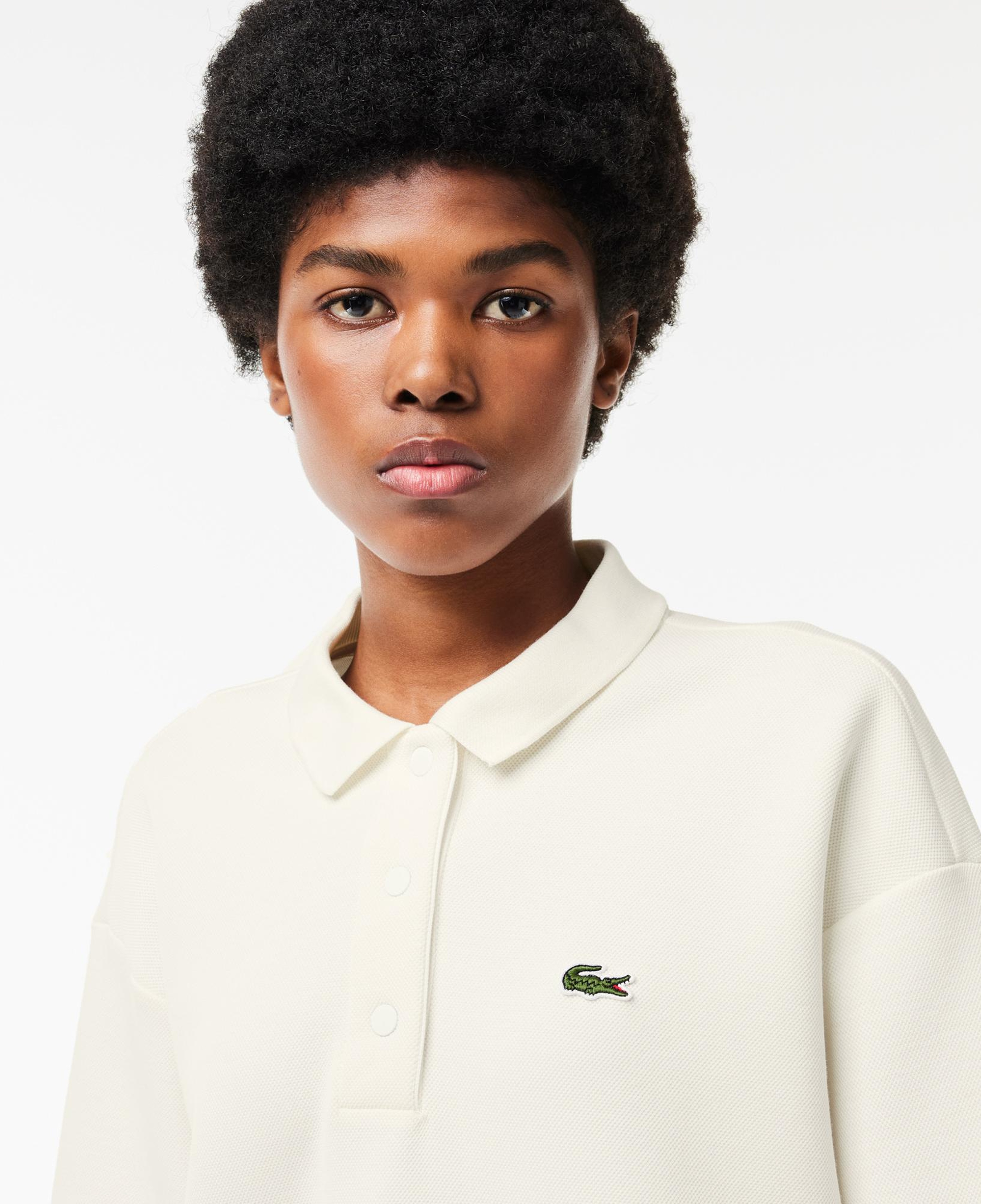 Kadın Oversize Fit Beyaz Polo