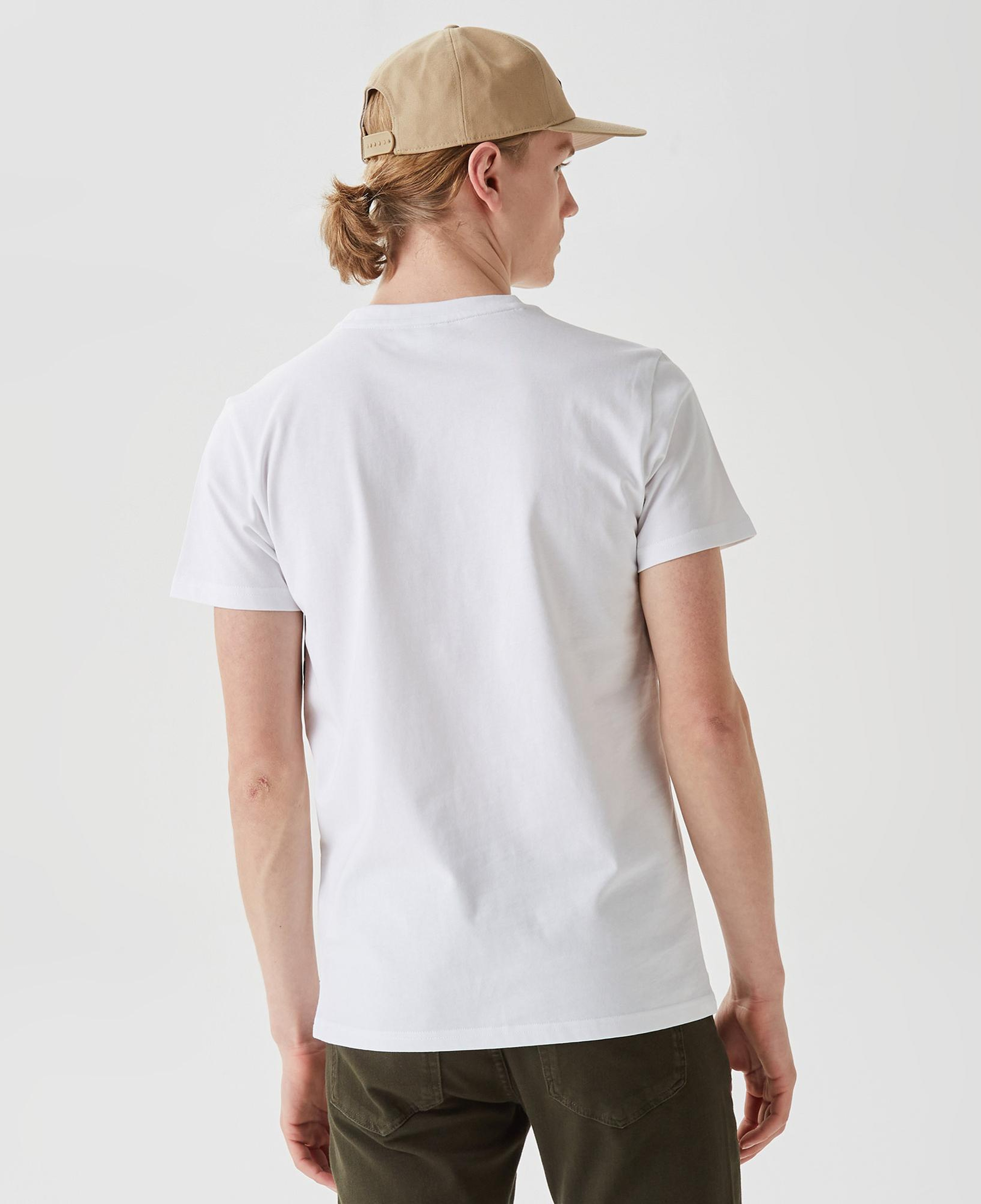 Erkek Regular Fit Bisiklet Yaka Baskılı Beyaz T-Shirt