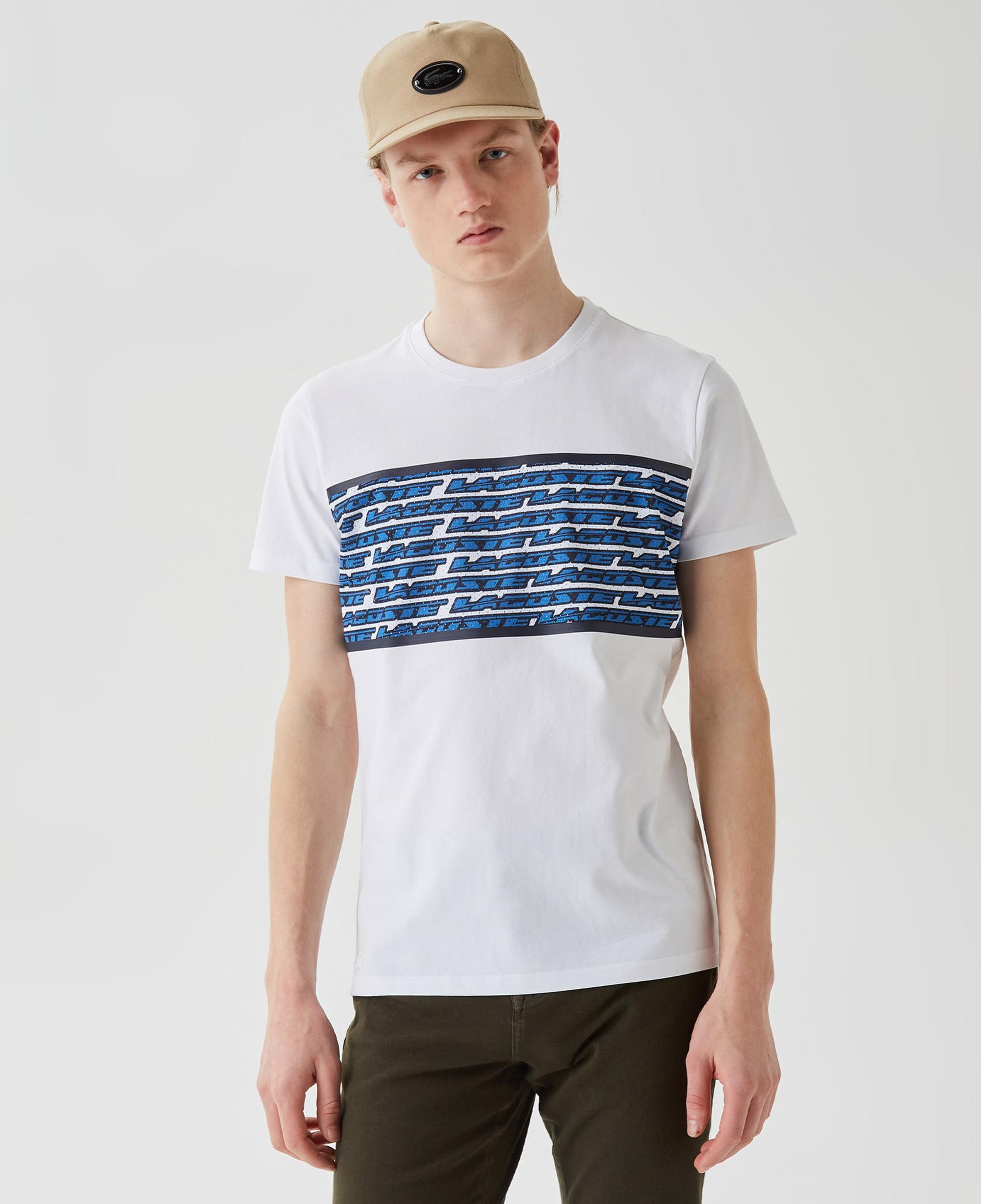 Erkek Regular Fit Bisiklet Yaka Baskılı Beyaz T-Shirt