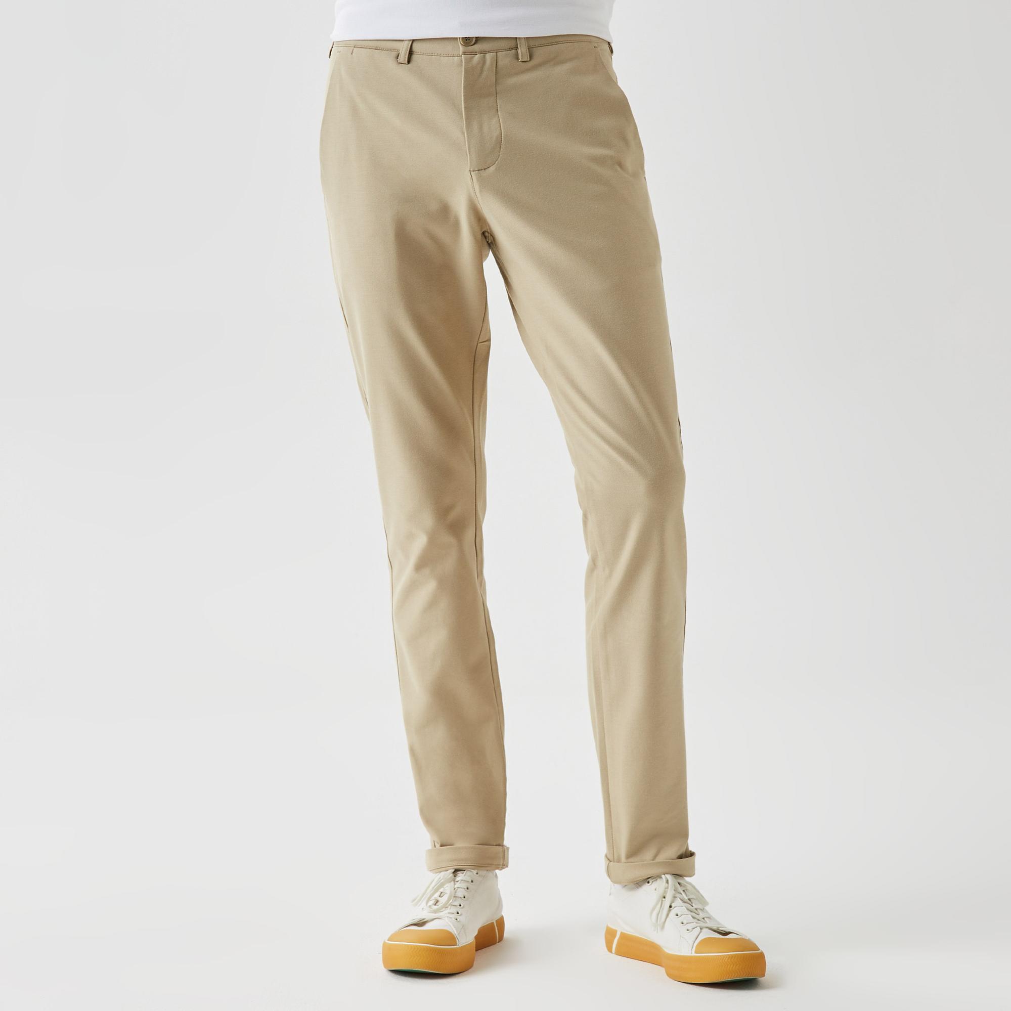 Erkek Slim Fit Chino Bej Pantolon