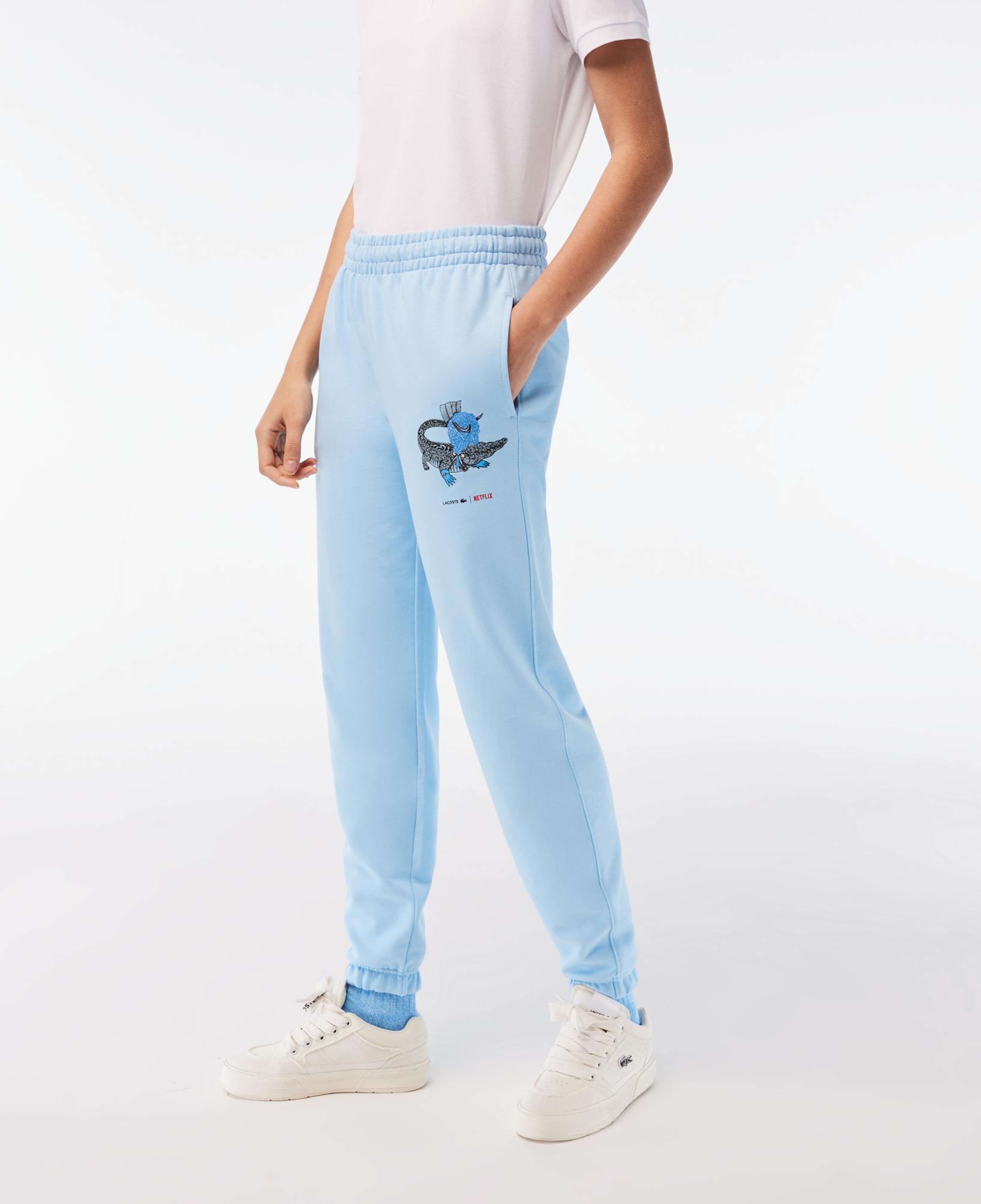 Netflix Kadın Straight Fit Baskılı Açık Mavi Eşofman Altı