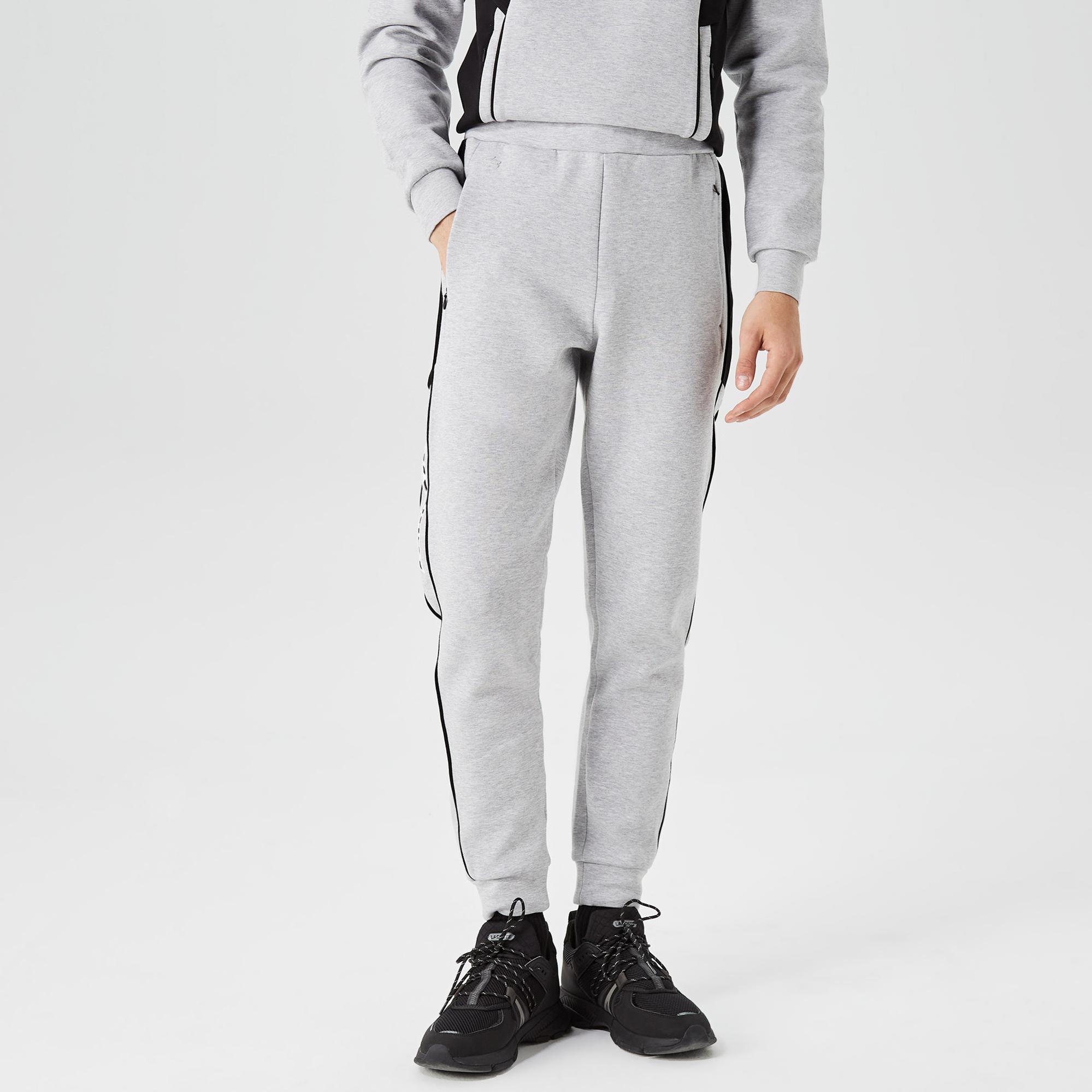 Erkek Slim Fit Baskılı Gri Eşofman Altı