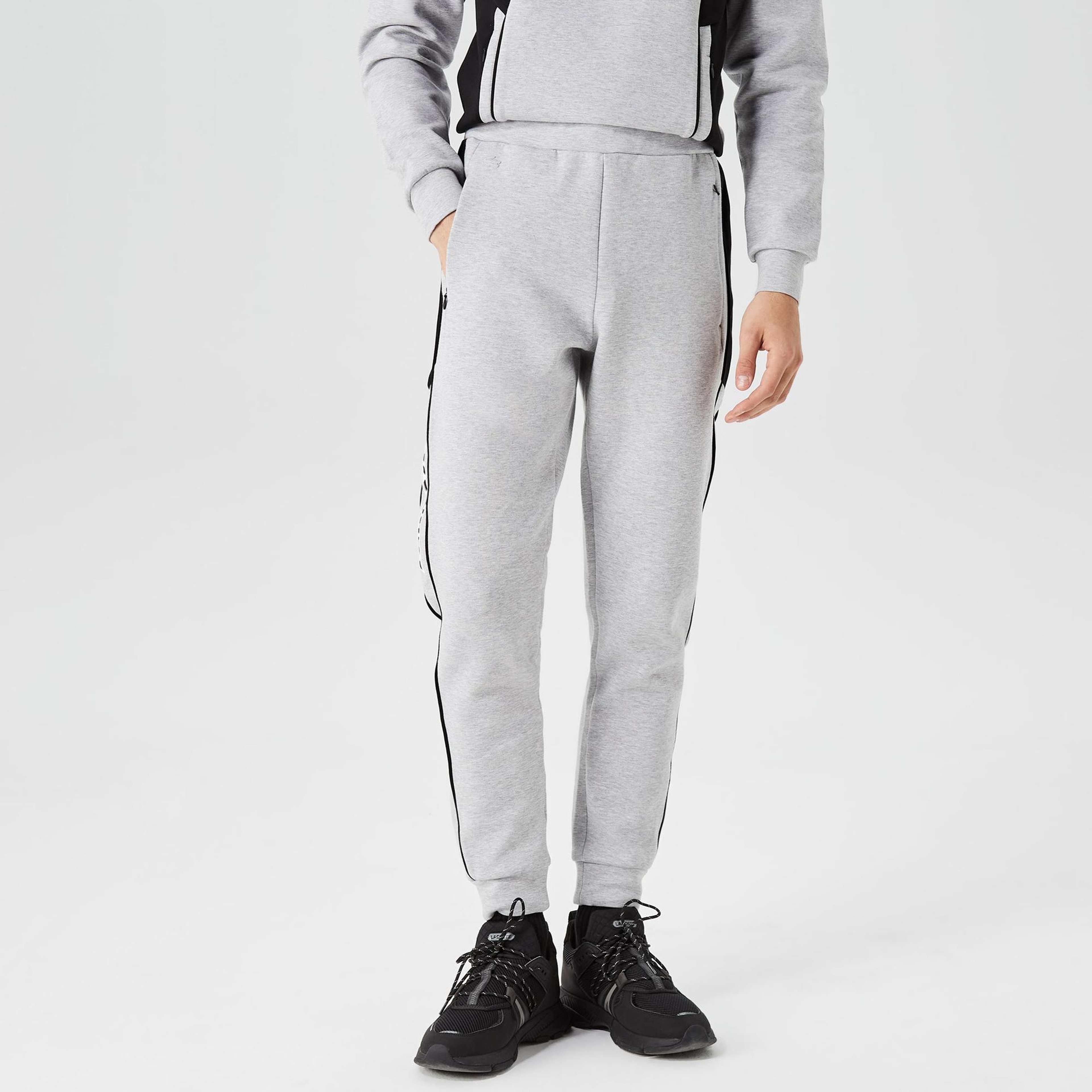 Erkek Slim Fit Baskılı Gri Eşofman Altı