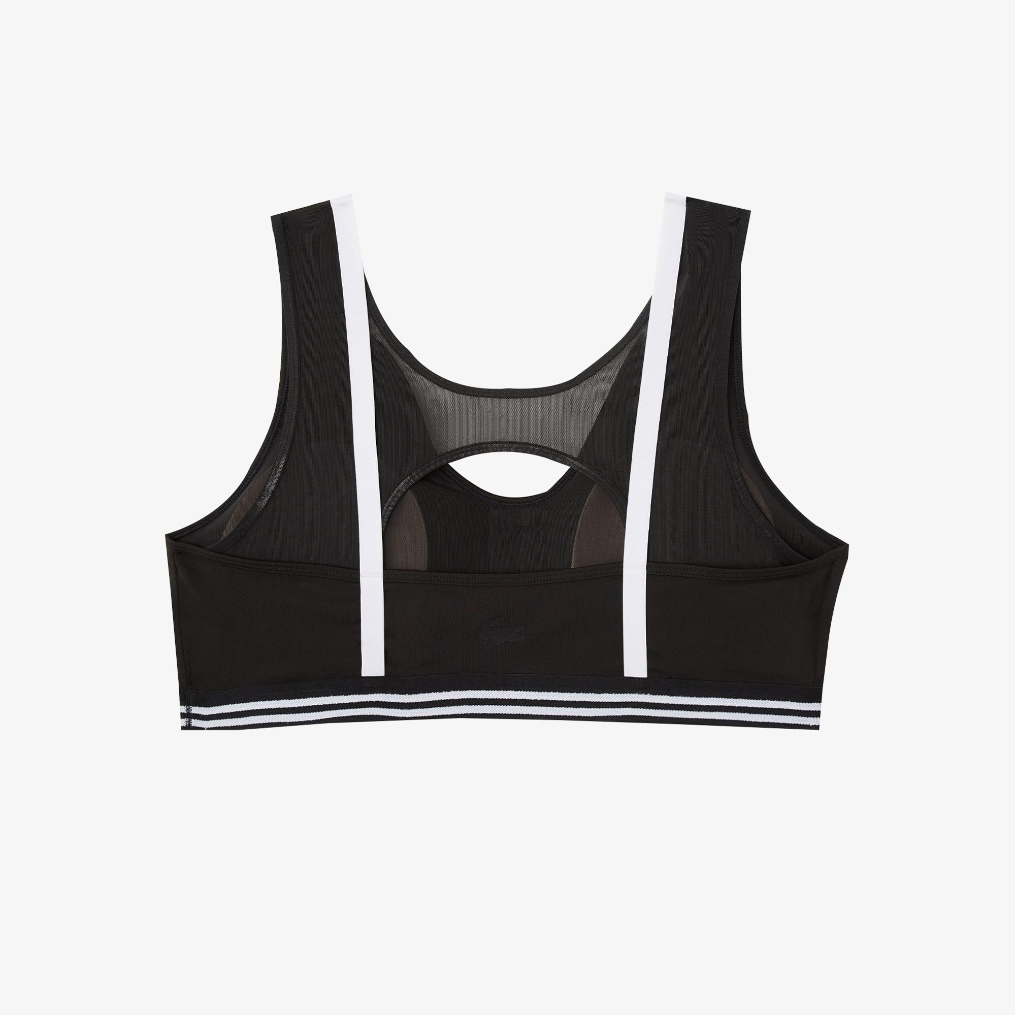 Lacoste SPORT Active Kadın Askılı V Yaka Siyah Bra