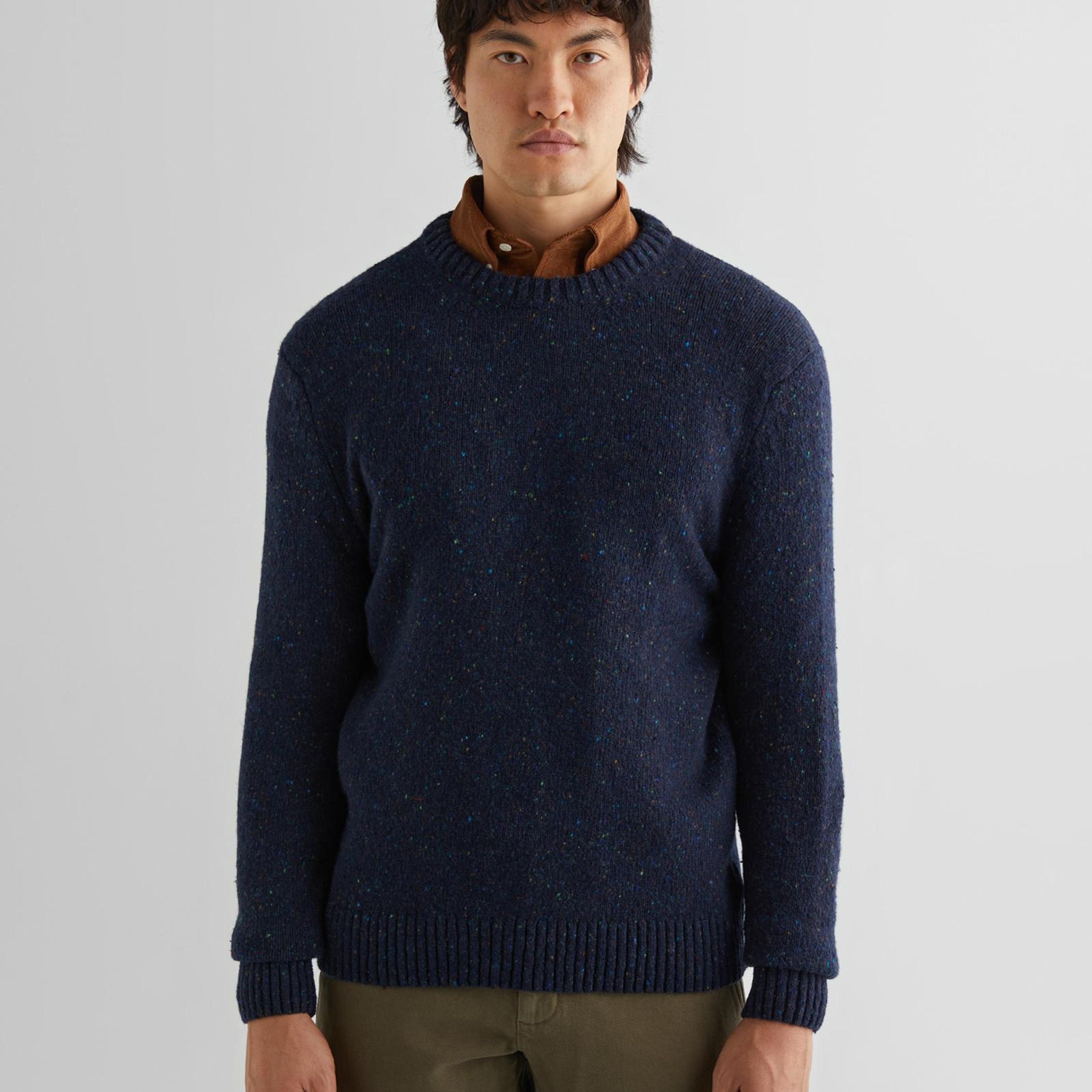 GANT Erkek Lacivert Regular Fit Bisiklet Yaka Kazak