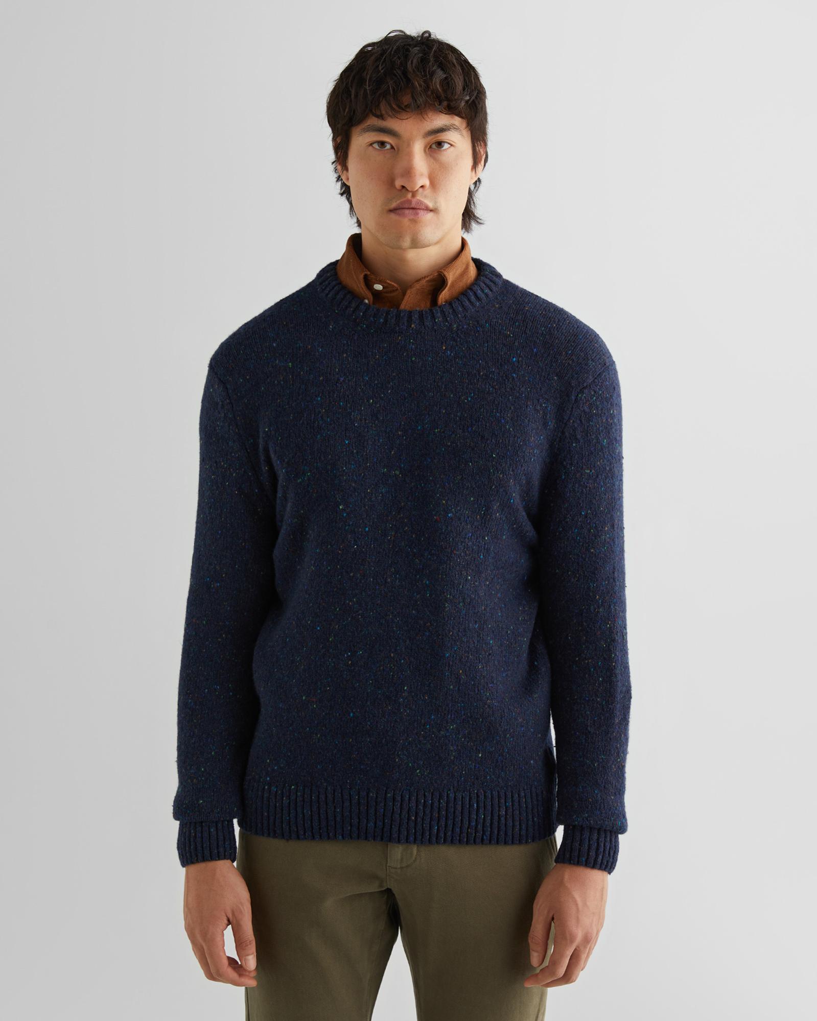 GANT Erkek Lacivert Regular Fit Bisiklet Yaka Kazak