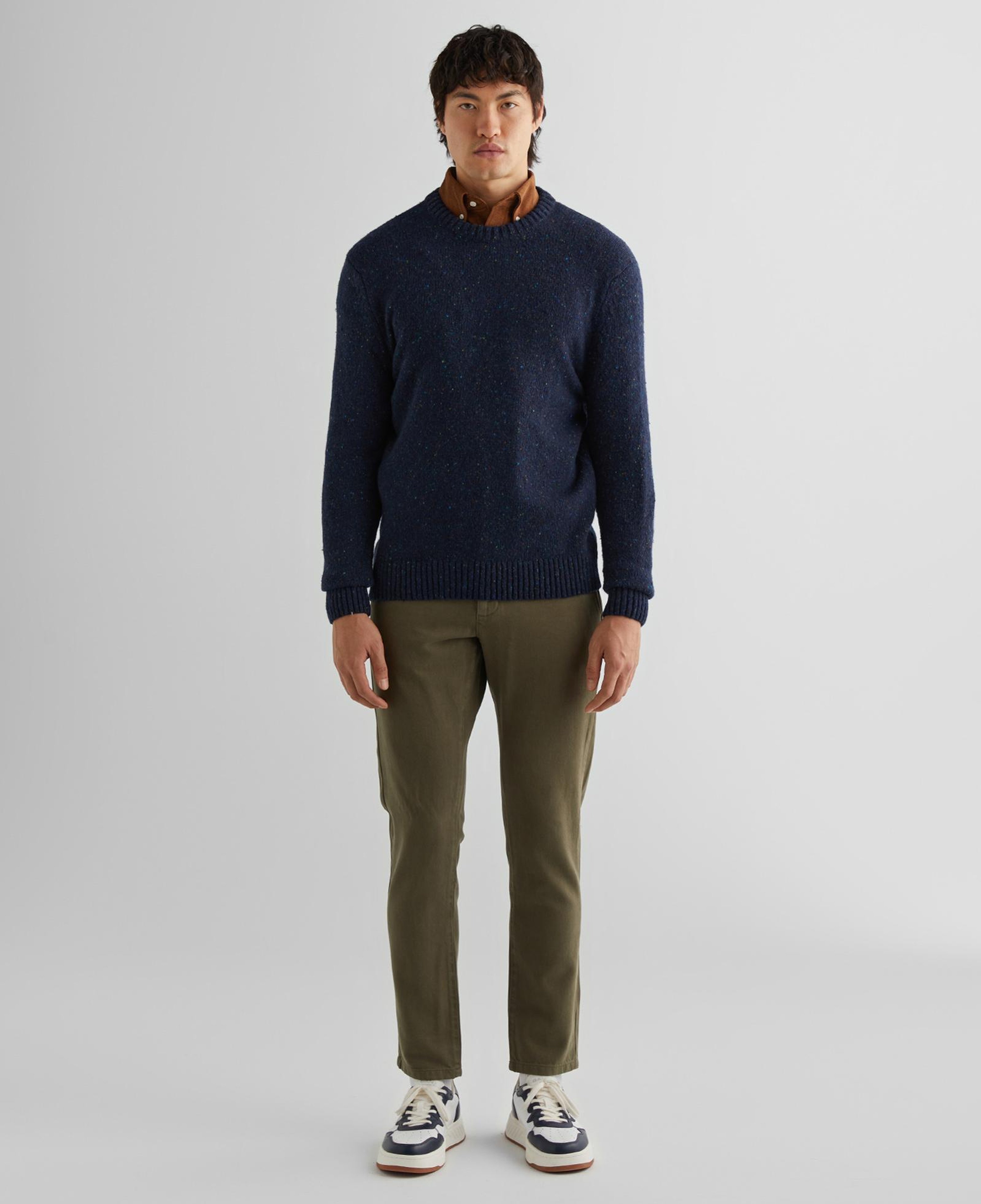 GANT Erkek Lacivert Regular Fit Bisiklet Yaka Kazak