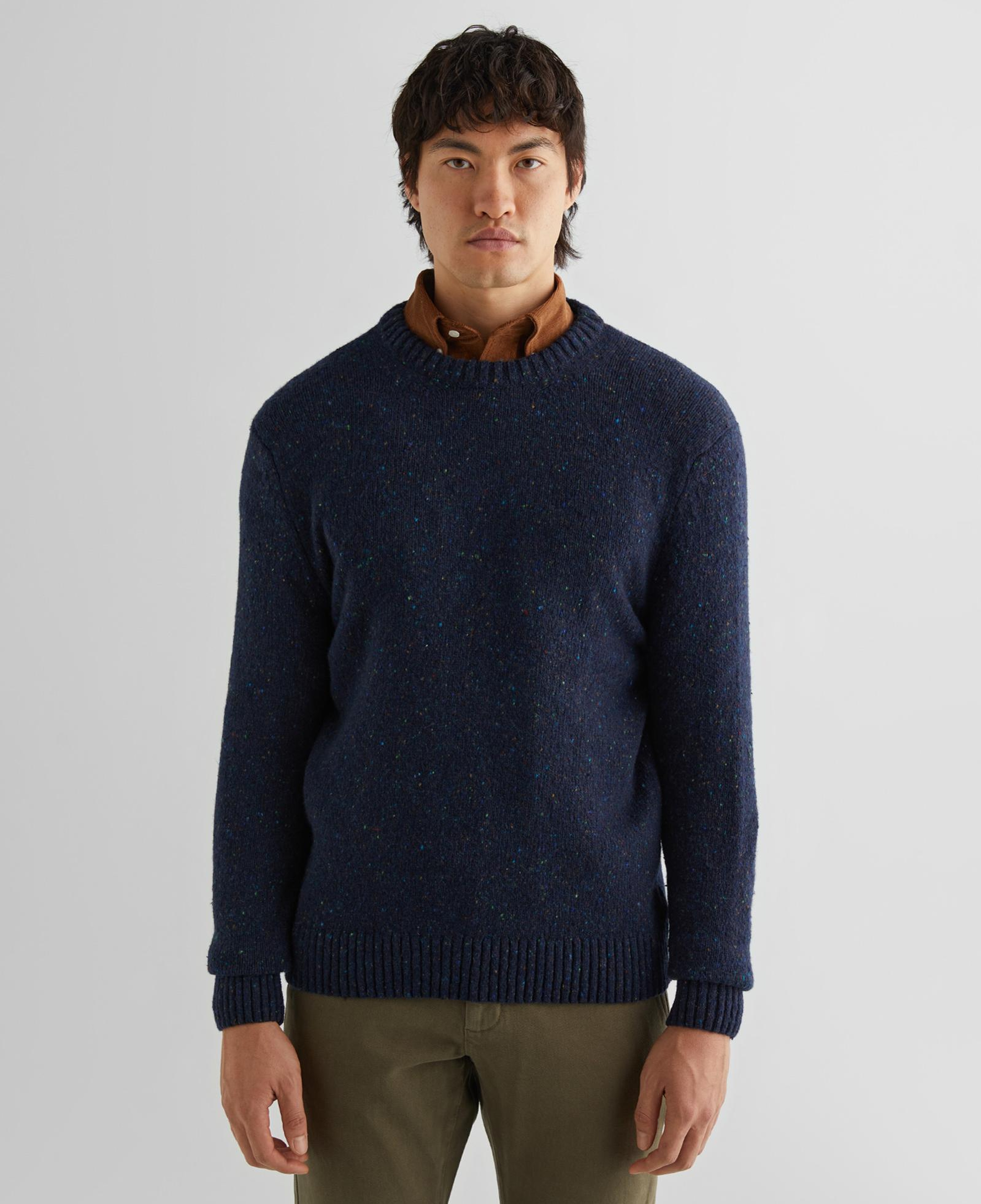 GANT Erkek Lacivert Regular Fit Bisiklet Yaka Kazak