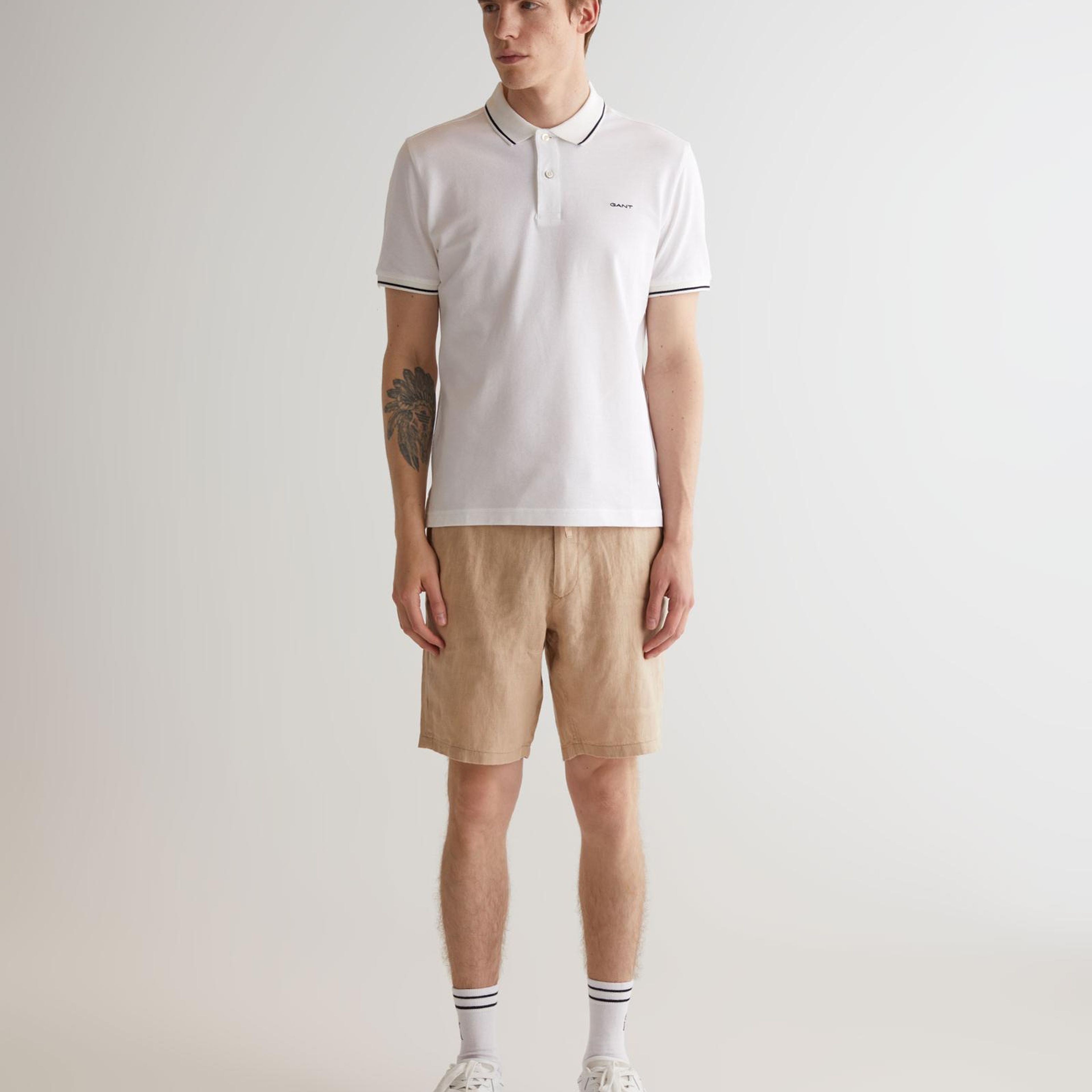 GANT Erkek Bej Relaxed Fit Keten Şort