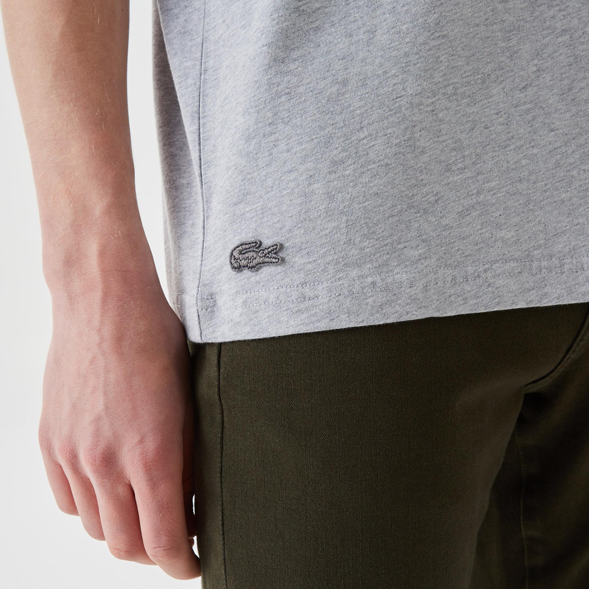 Active Erkek Relaxed Fit Bisiklet Yaka Baskılı Gri T-Shirt