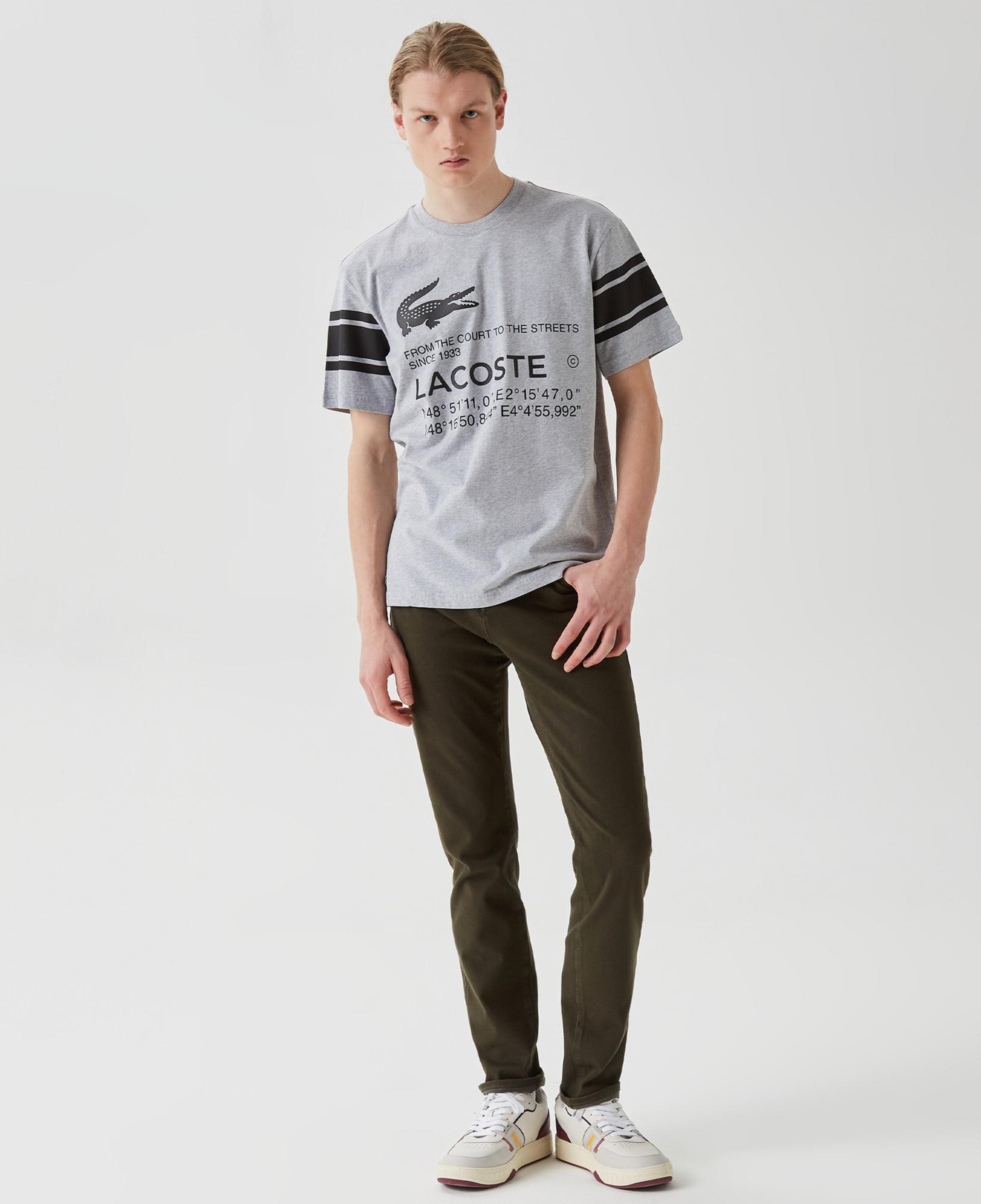 Active Erkek Relaxed Fit Bisiklet Yaka Baskılı Gri T-Shirt