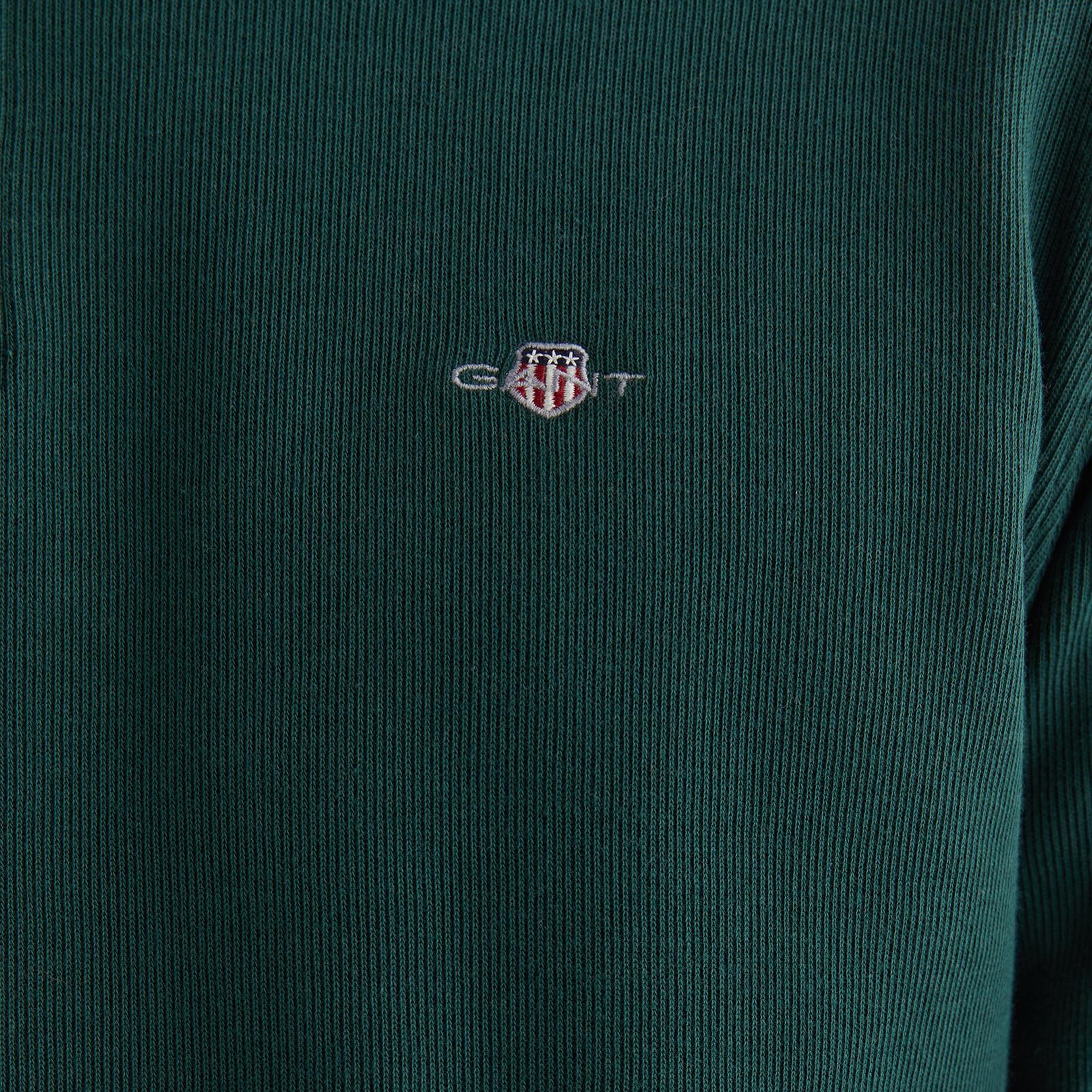 GANT Erkek Yeşil Regular Fit Yarım Fermuarlı Sweatshirt