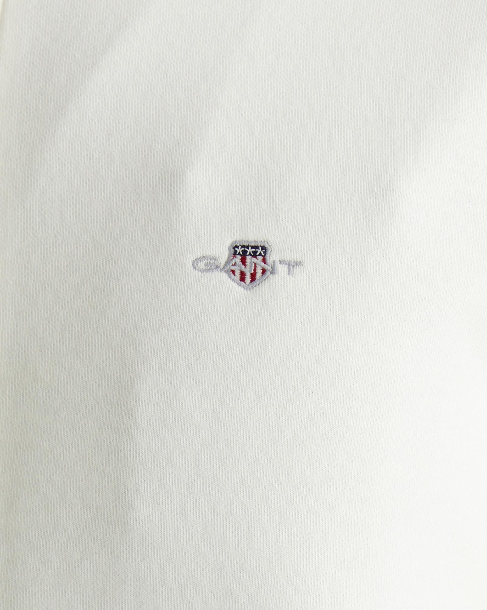 GANT Erkek Beyaz Regular Fit Fermuarlı Sweatshirt