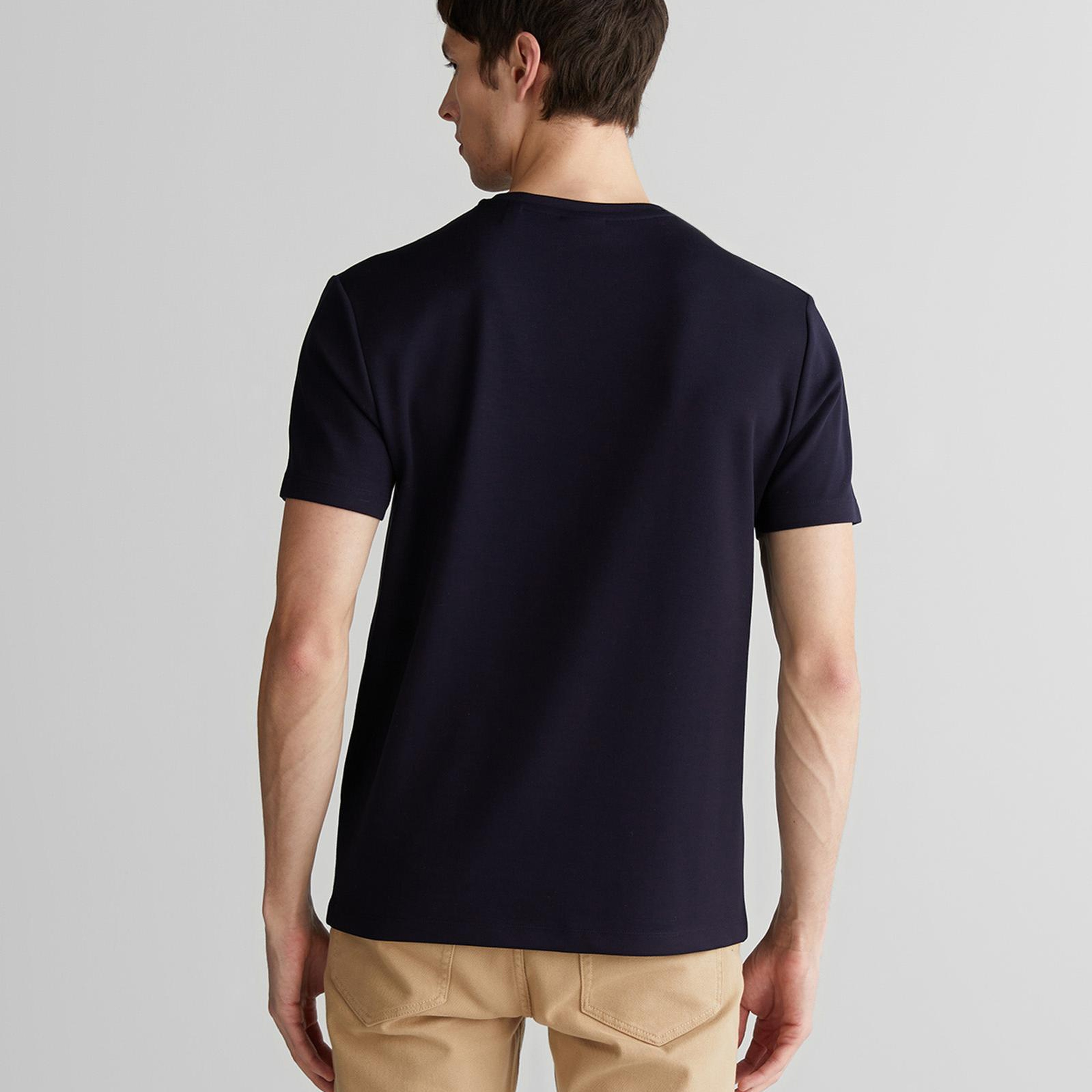 GANT Erkek Lacivert Relaxed Fit Bisiklet Yaka T-Shirt