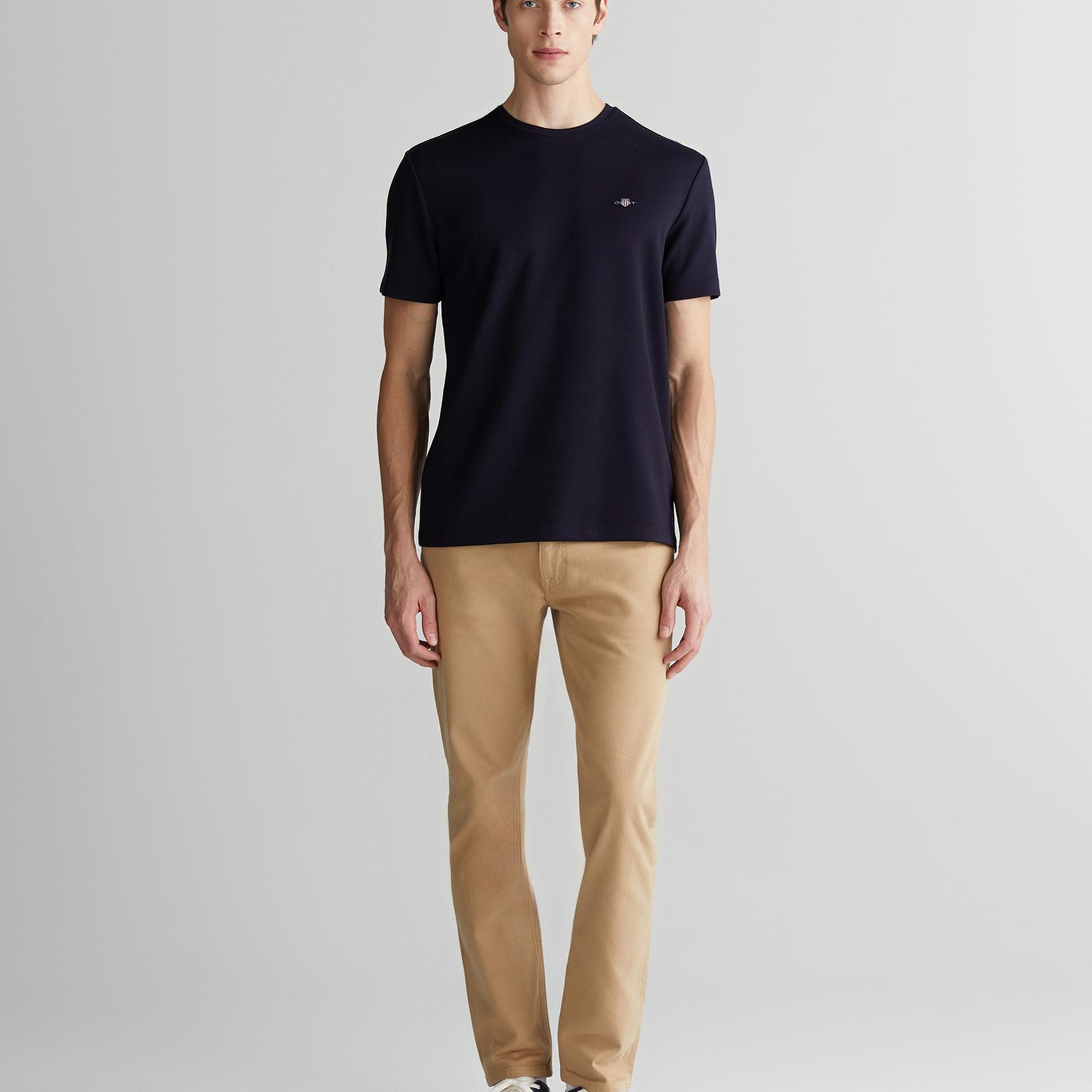GANT Erkek Lacivert Relaxed Fit Bisiklet Yaka T-Shirt
