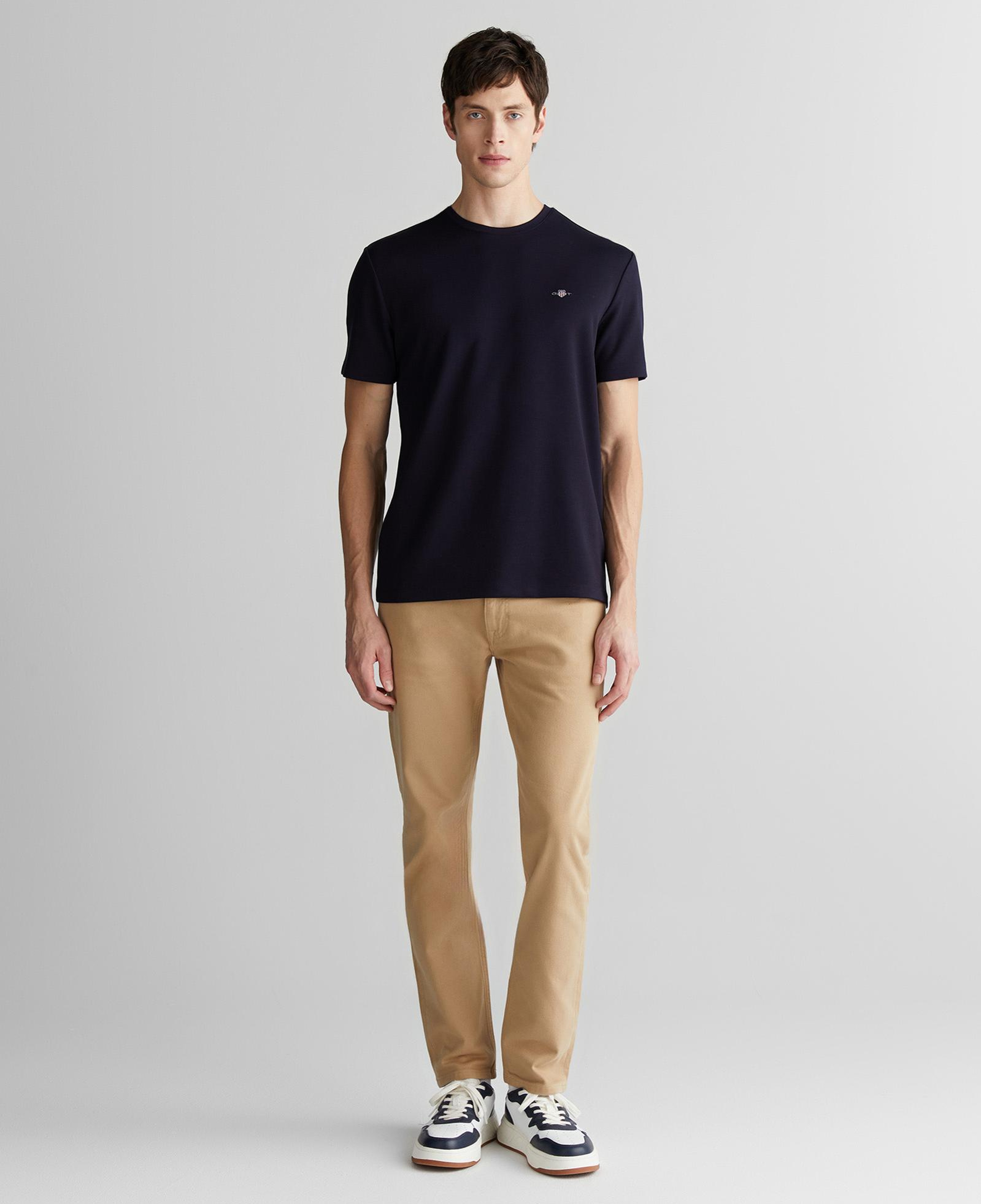 GANT Erkek Lacivert Relaxed Fit Bisiklet Yaka T-Shirt