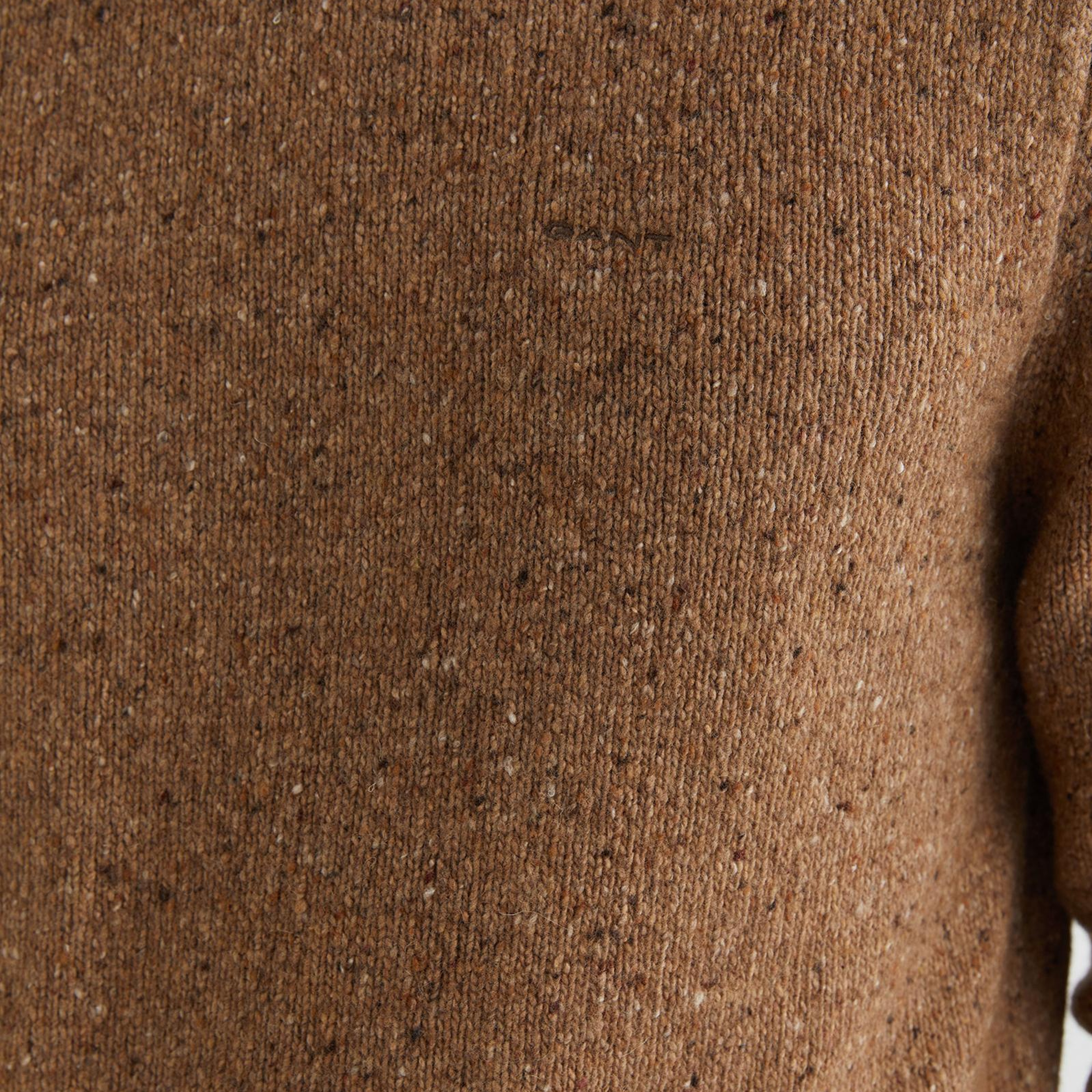 GANT Erkek Kahverengi Regular Fit Bisiklet Yaka Kazak