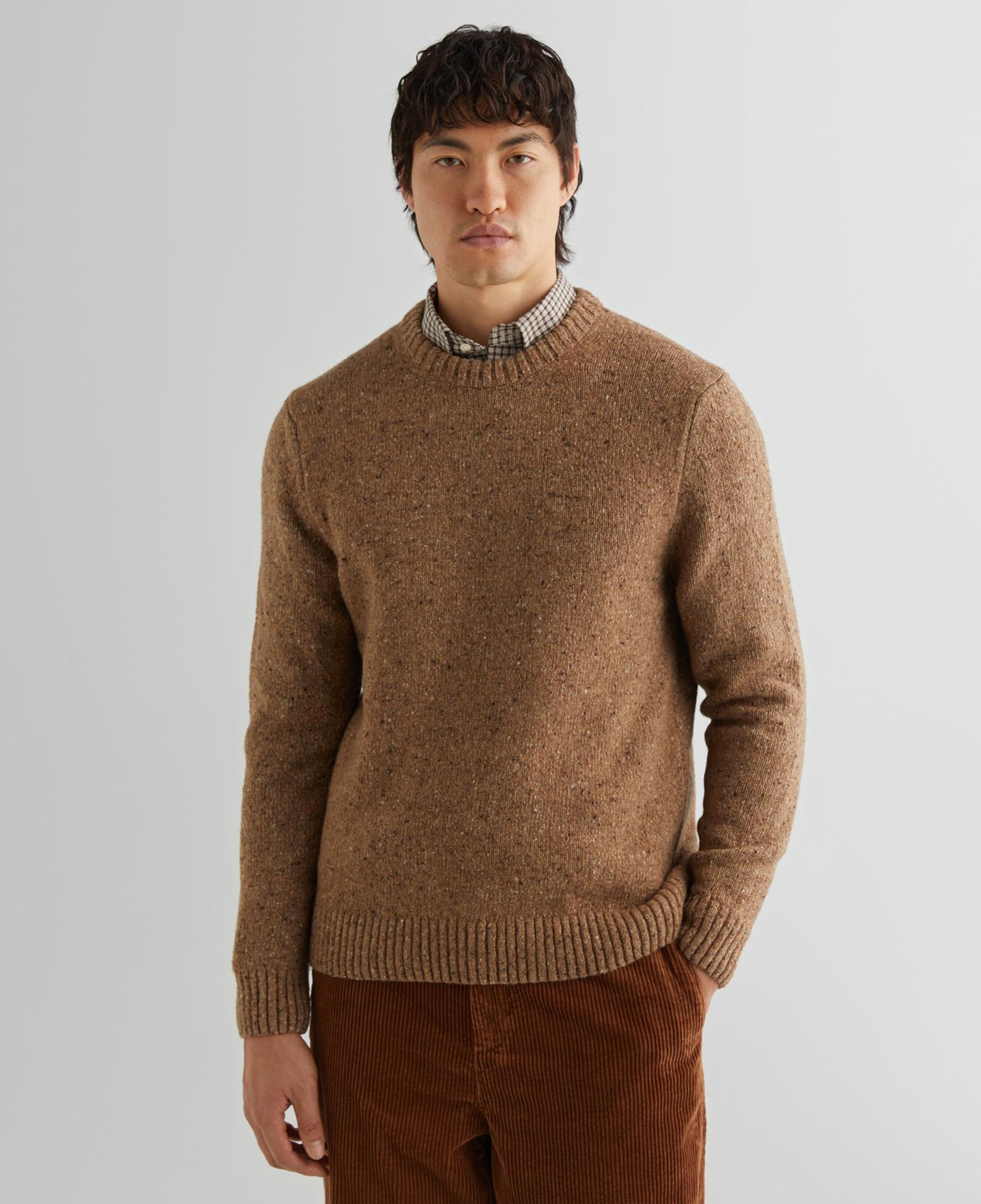 GANT Erkek Kahverengi Regular Fit Bisiklet Yaka Kazak