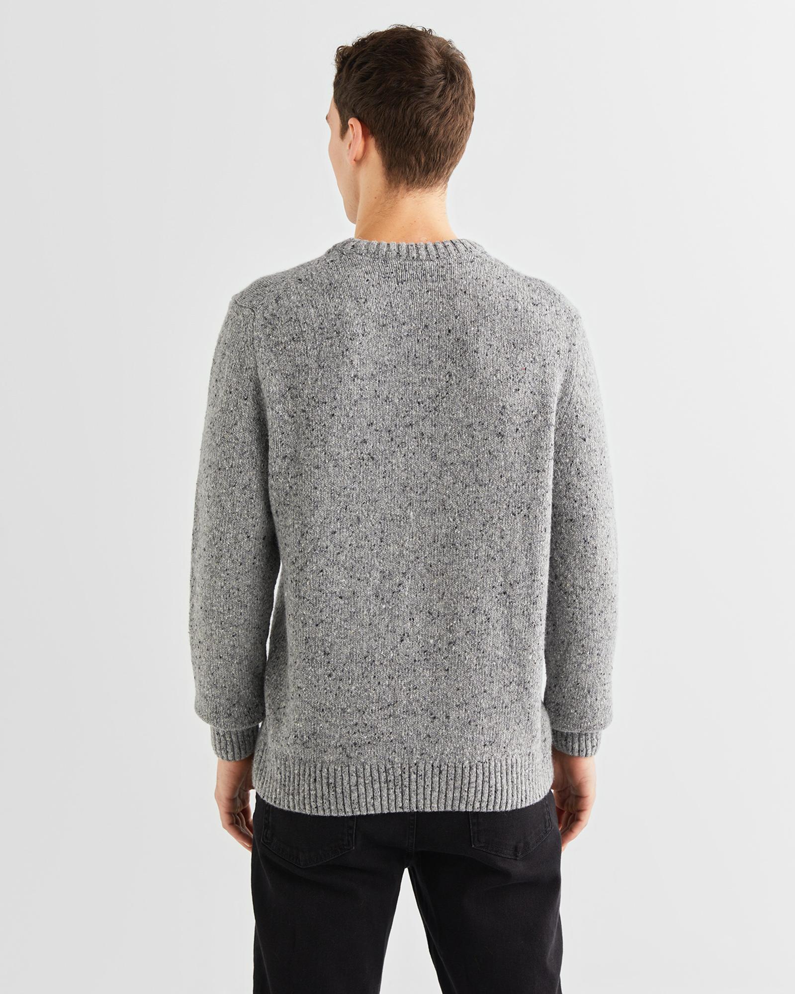 GANT Erkek Gri Regular Fit Bisiklet Yaka Kazak