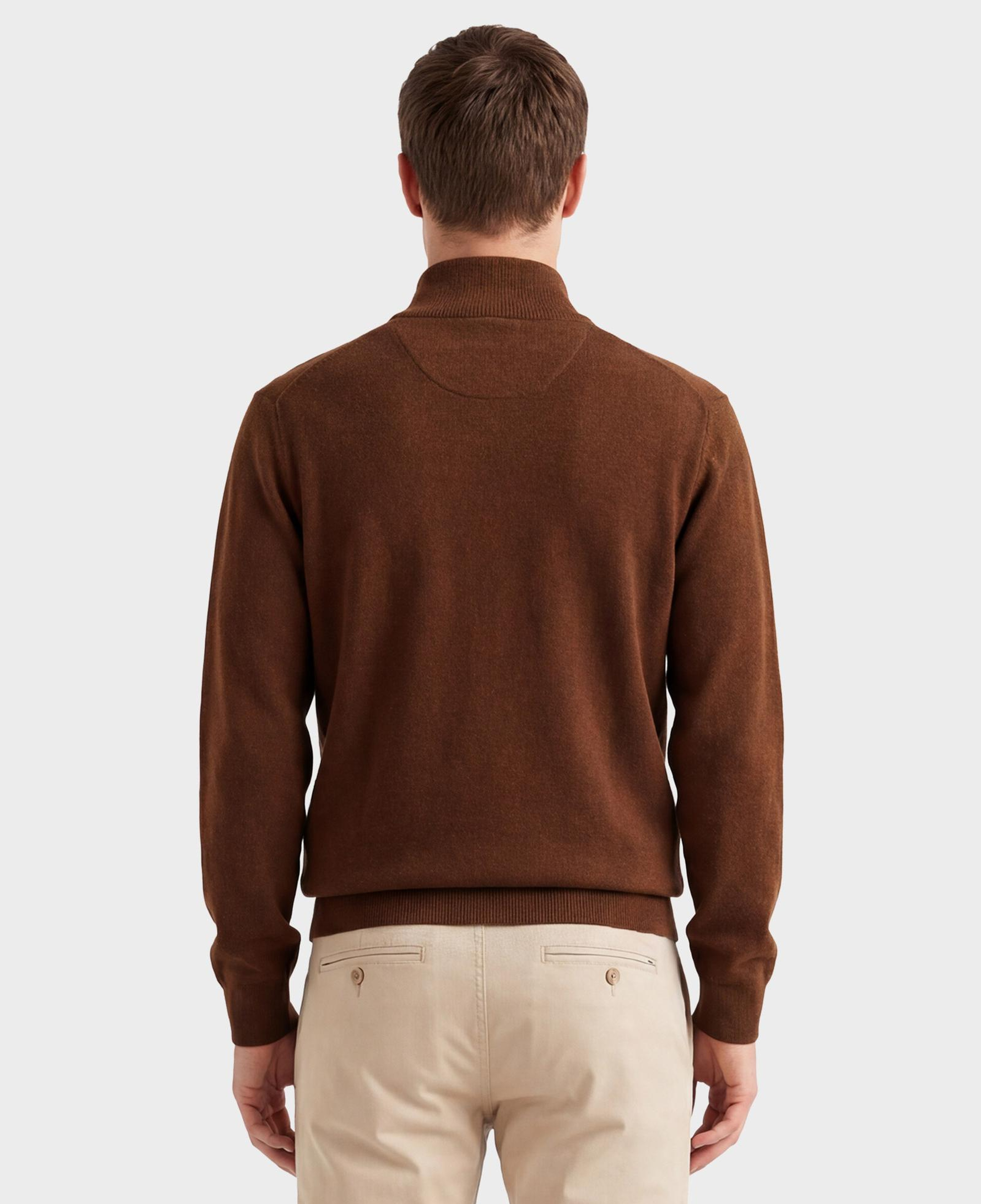 GANT Erkek Kahverengi Regular Fit Yarım Fermuarlı Yün Kazak