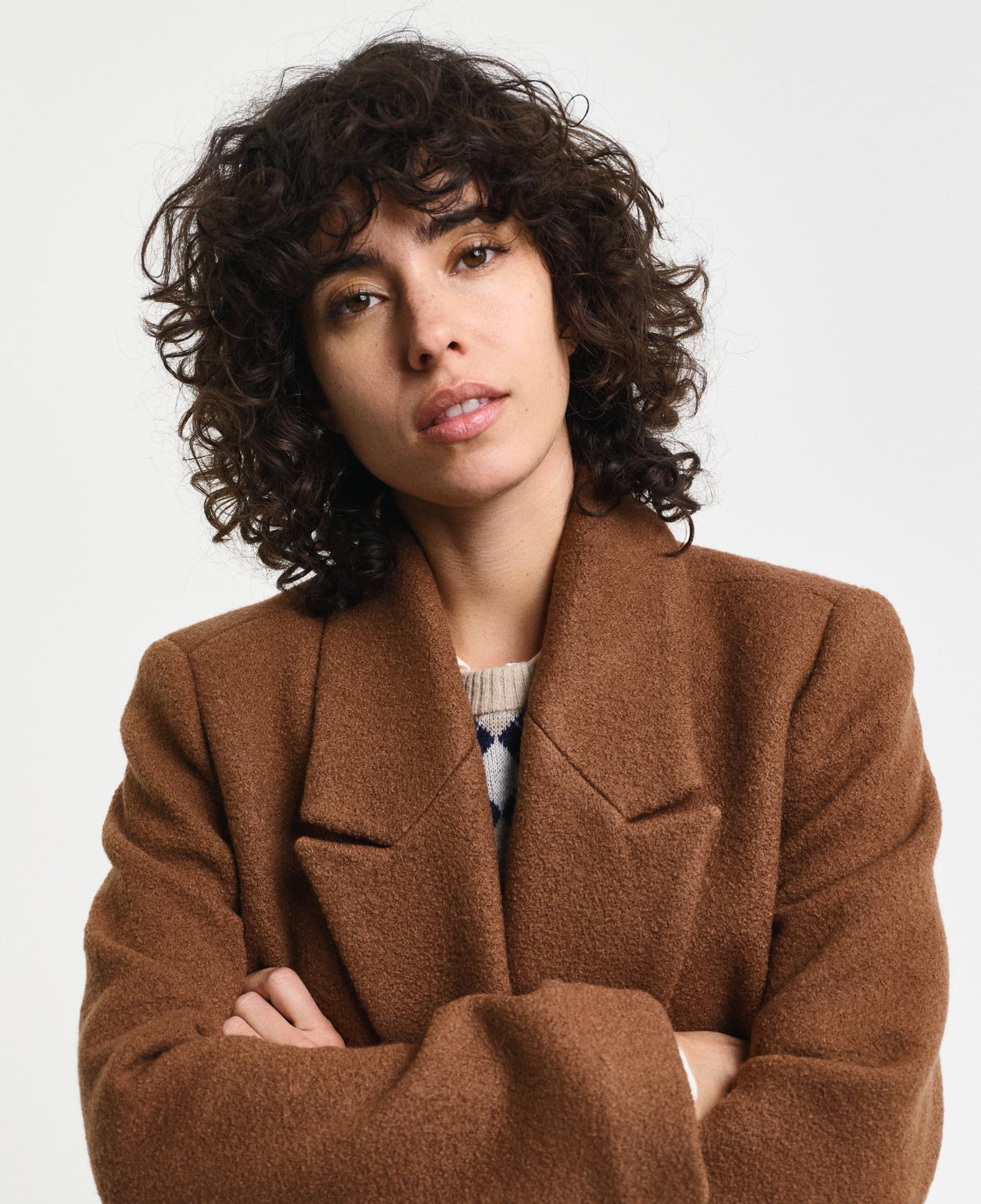 GANT Kadın Kahverengi Klasik Yaka Palto