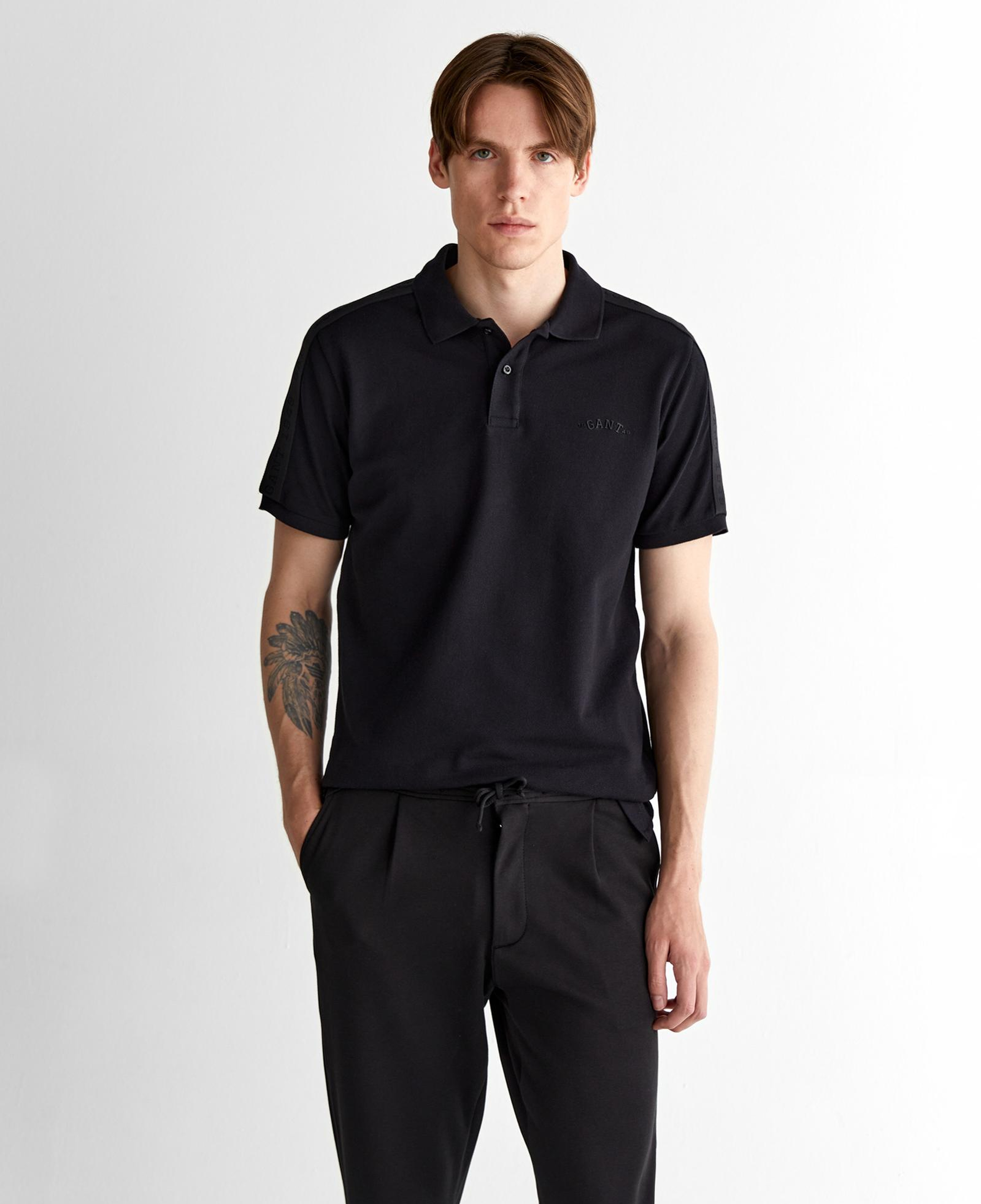 GANT Erkek Siyah Regular Fit Logolu Polo