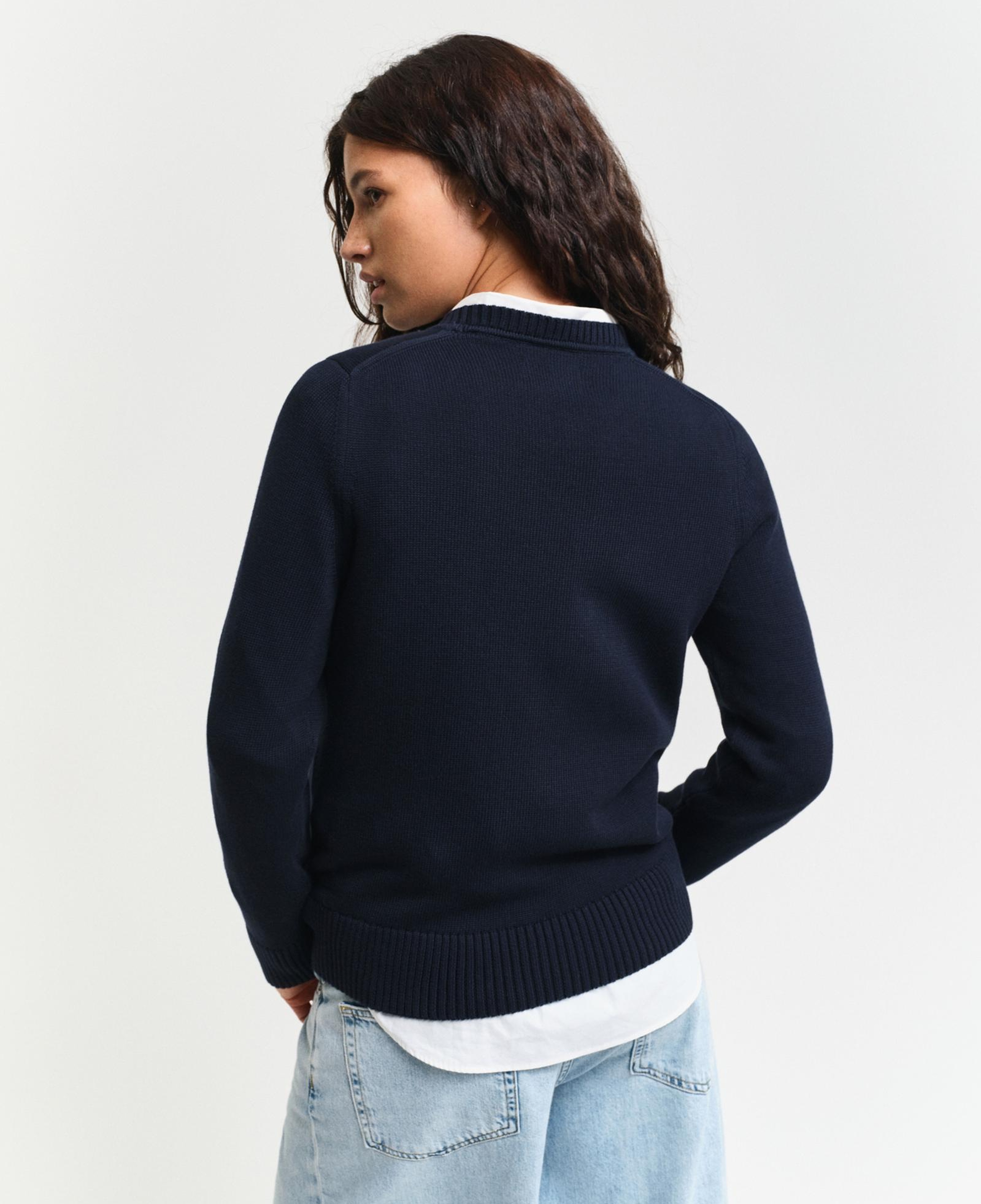 GANT Kadın Lacivert Regular Fit Bisiklet Yaka Kazak