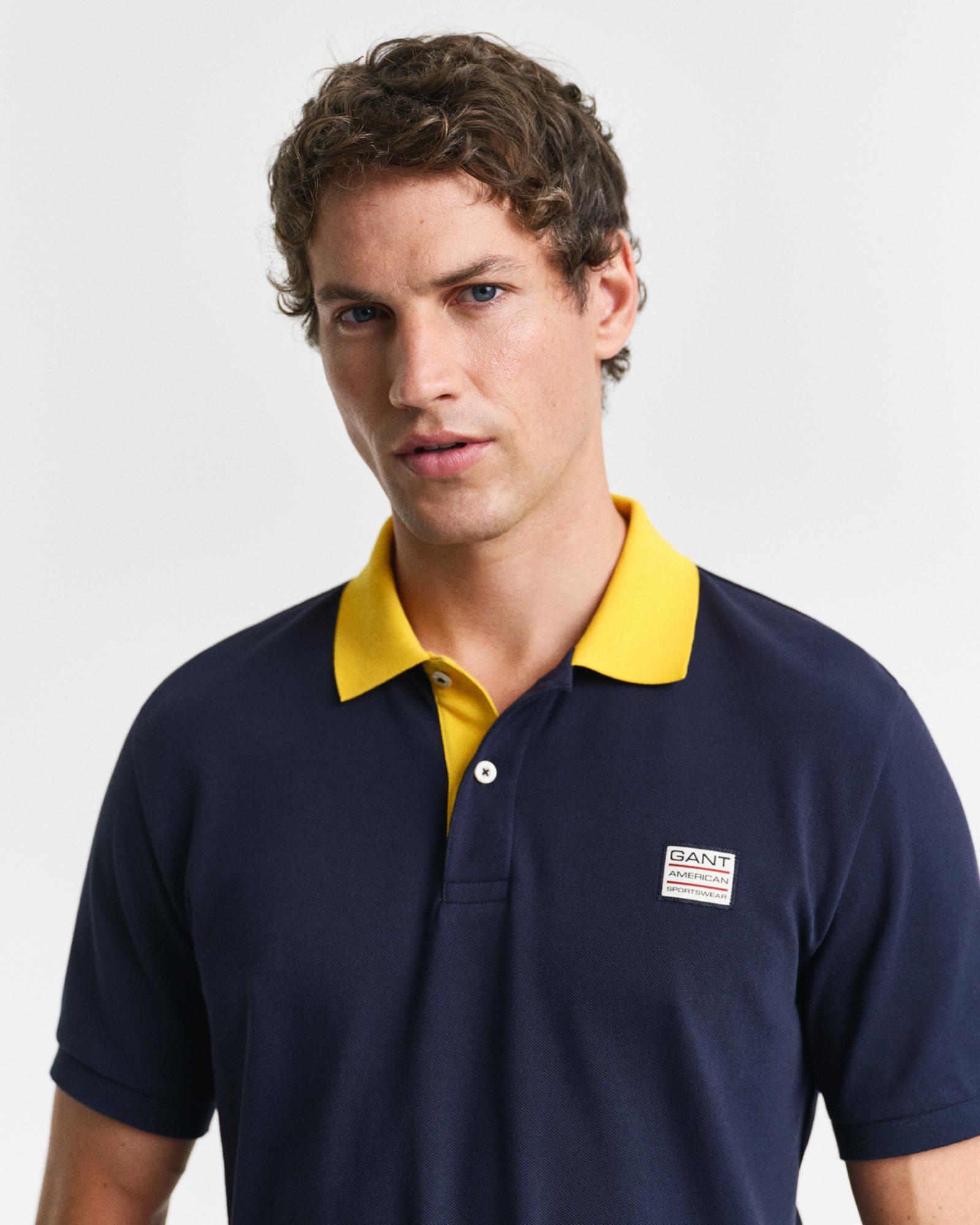 GANT Erkek Lacivert Regular Fit Polo