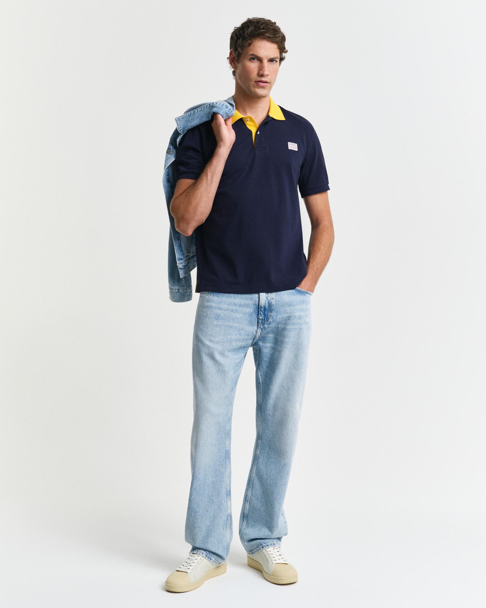 GANT Erkek Lacivert Regular Fit Polo