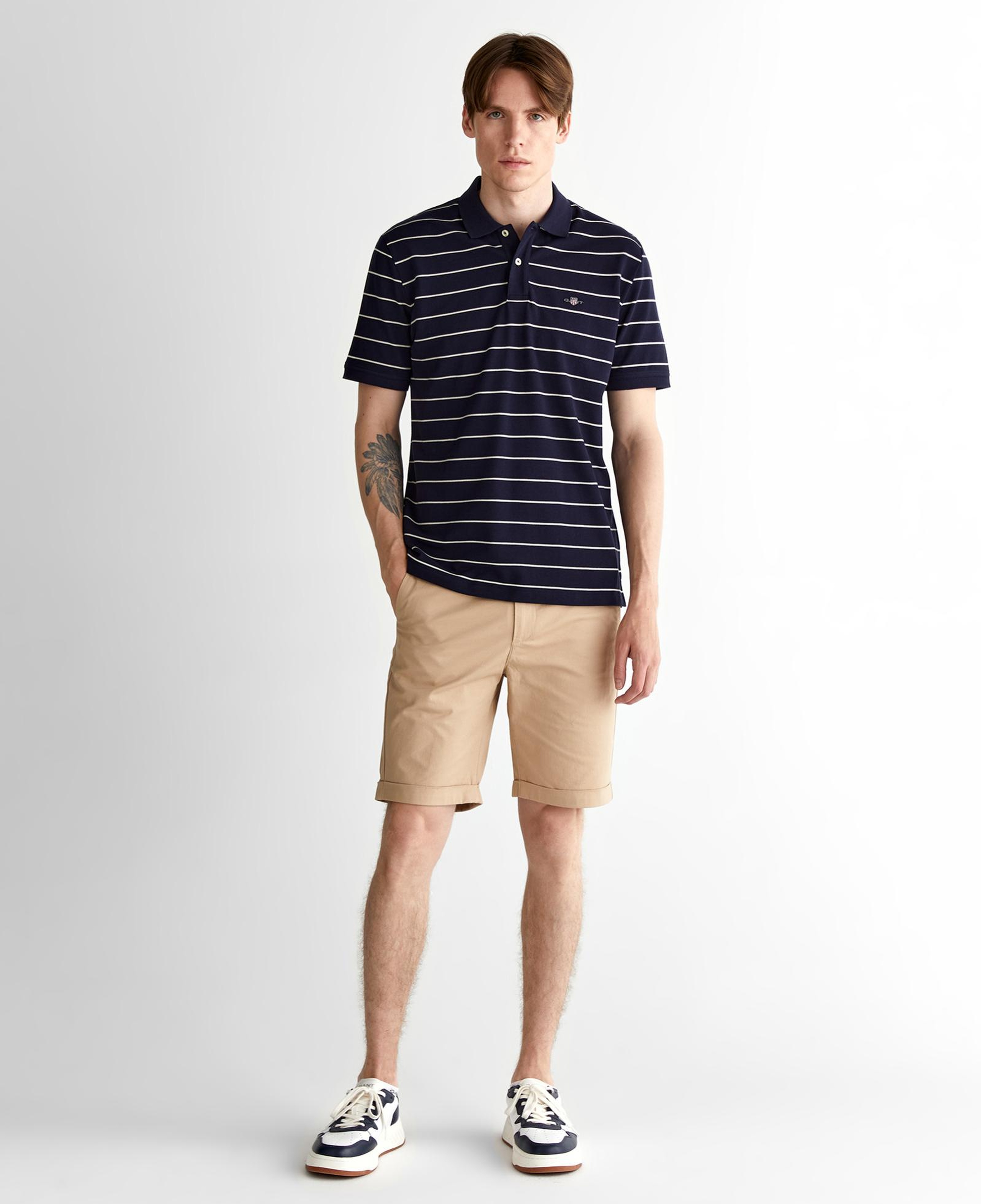 GANT Erkek Lacivert Regular Fit Çizgili Polo