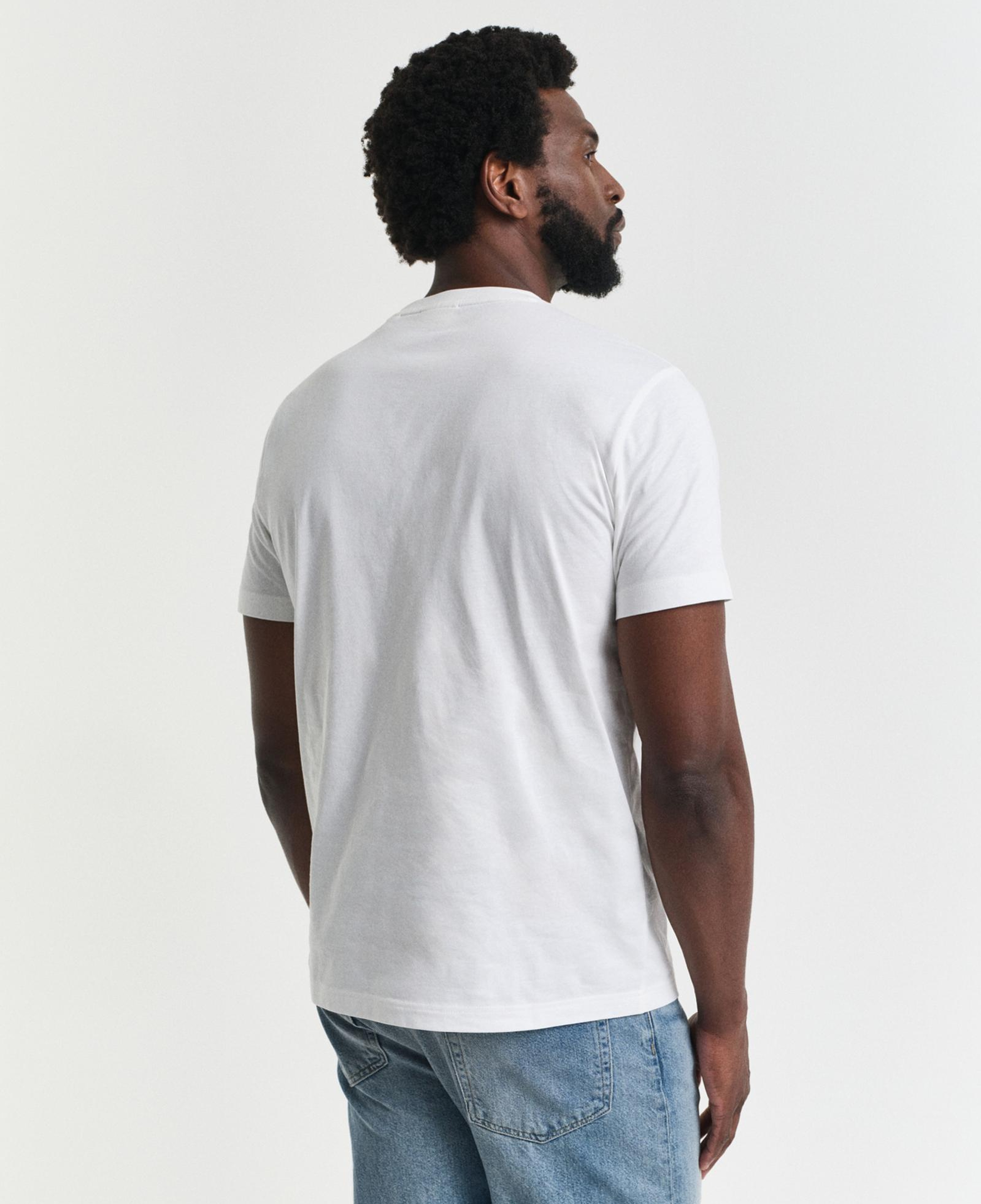 GANT Erkek Krem Regular Fit Bisiklet Yaka Logolu T-Shirt