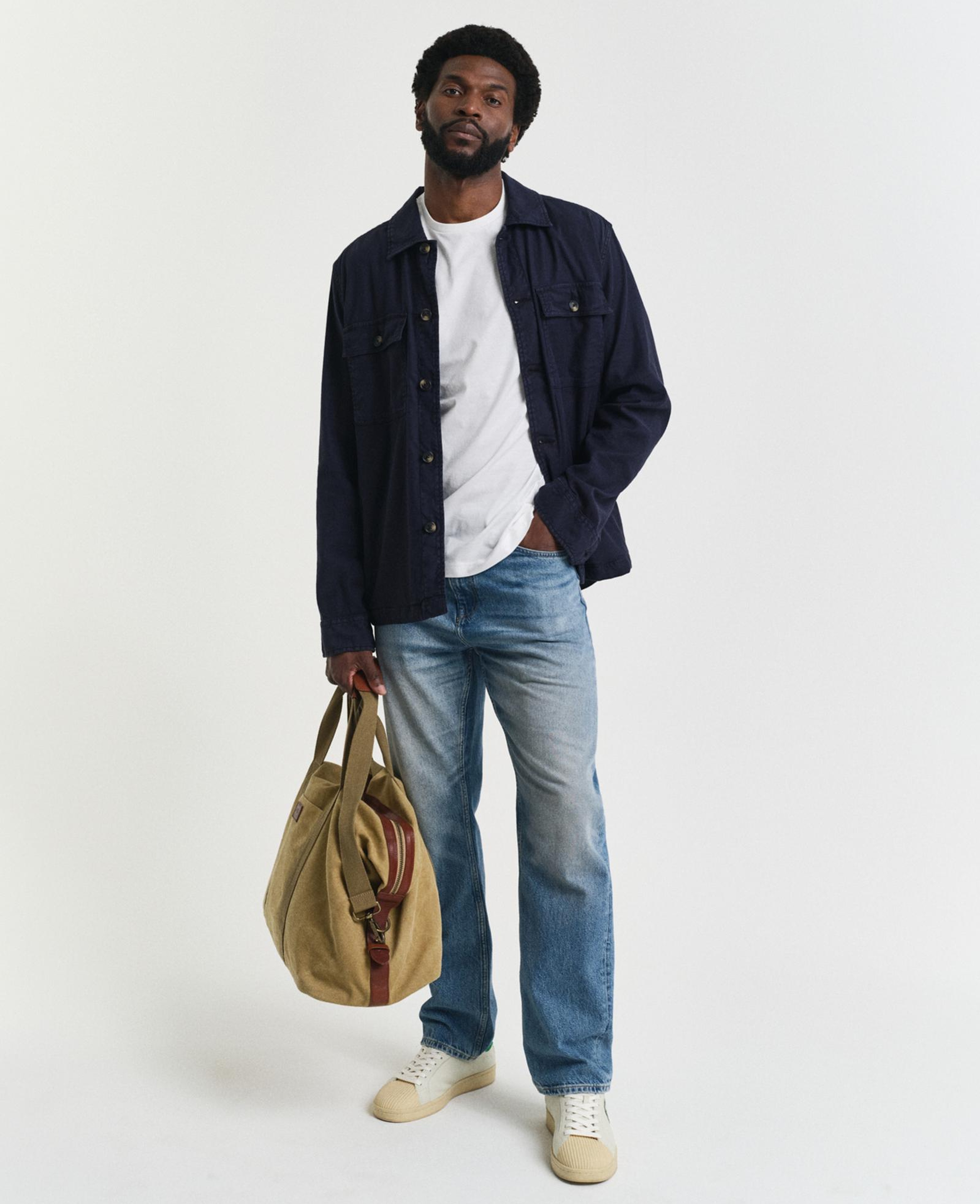 GANT Erkek Krem Regular Fit Bisiklet Yaka Logolu T-Shirt