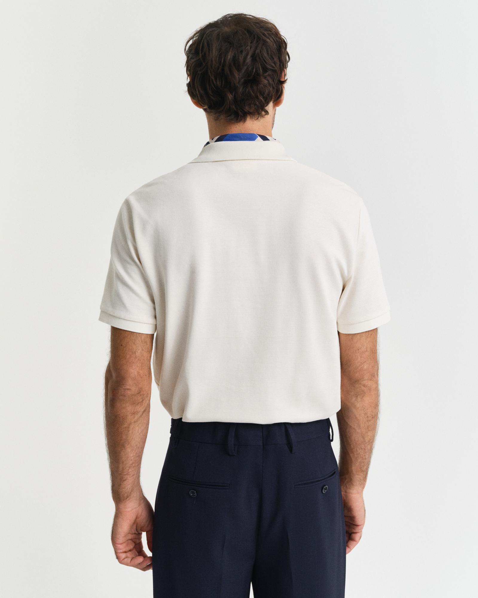 GANT Erkek Krem Regular Fit Logolu Polo Yaka T-Shirt