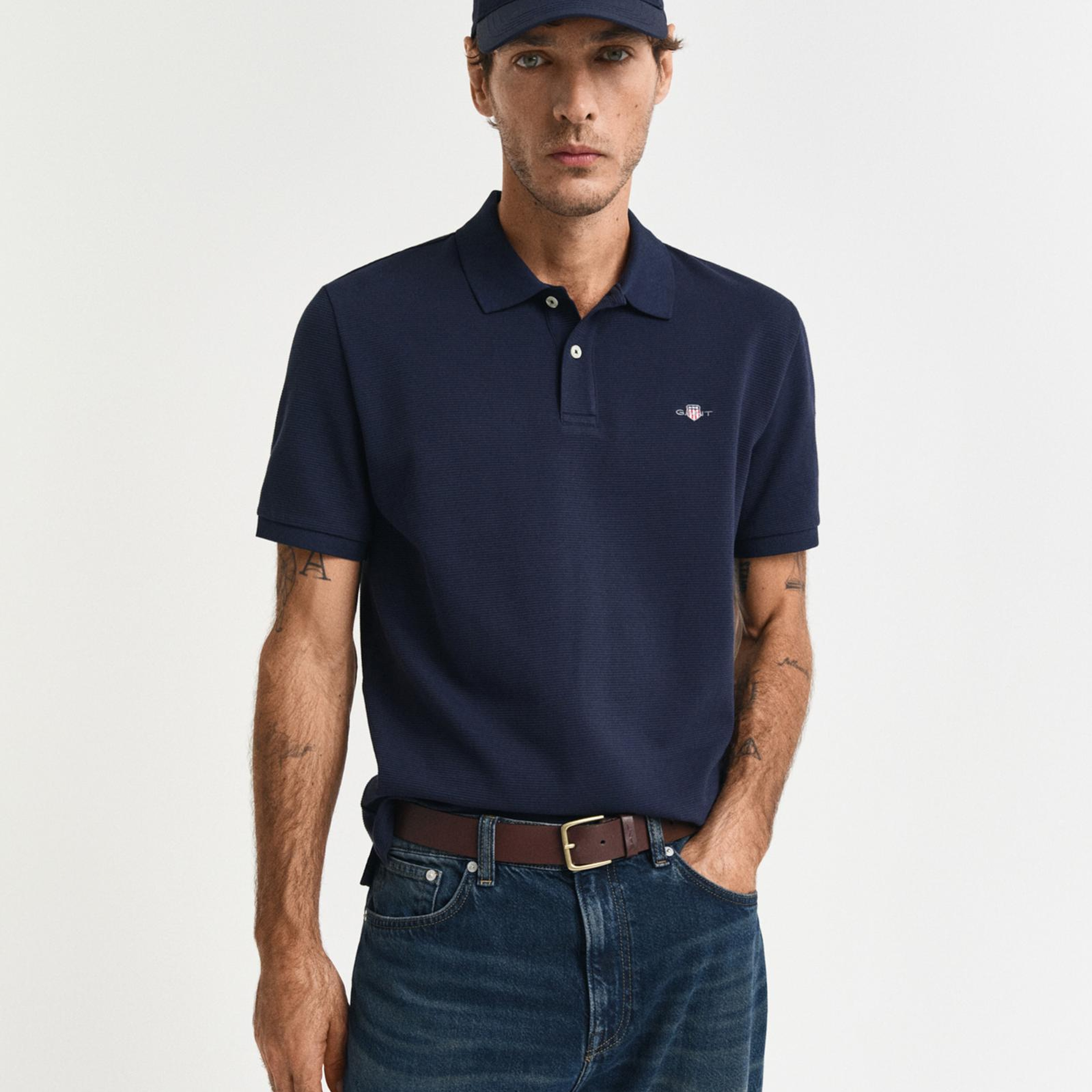GANT Erkek Lacivert Regular Fit Polo