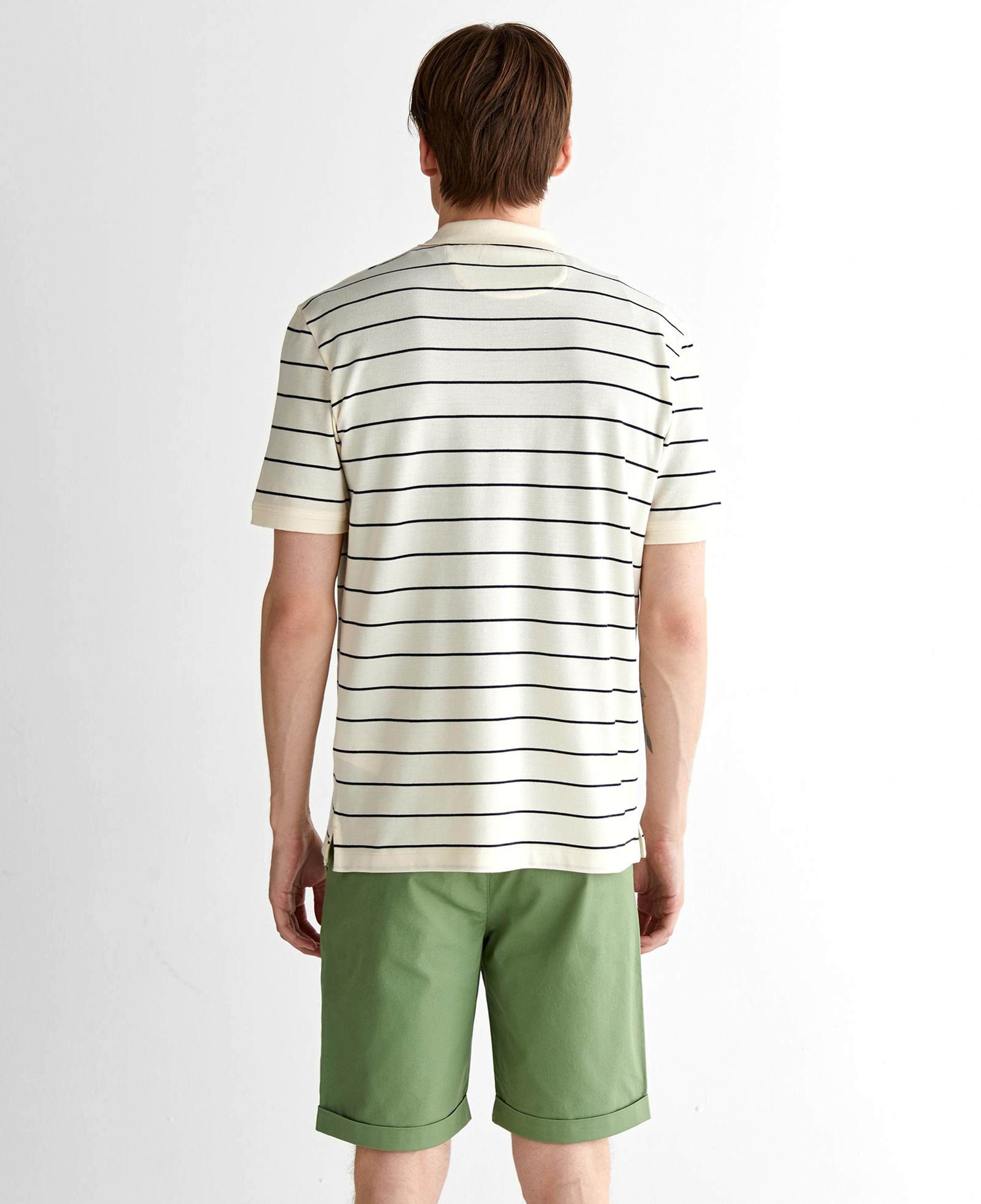 GANT Erkek Krem Regular Fit Çizgili Polo