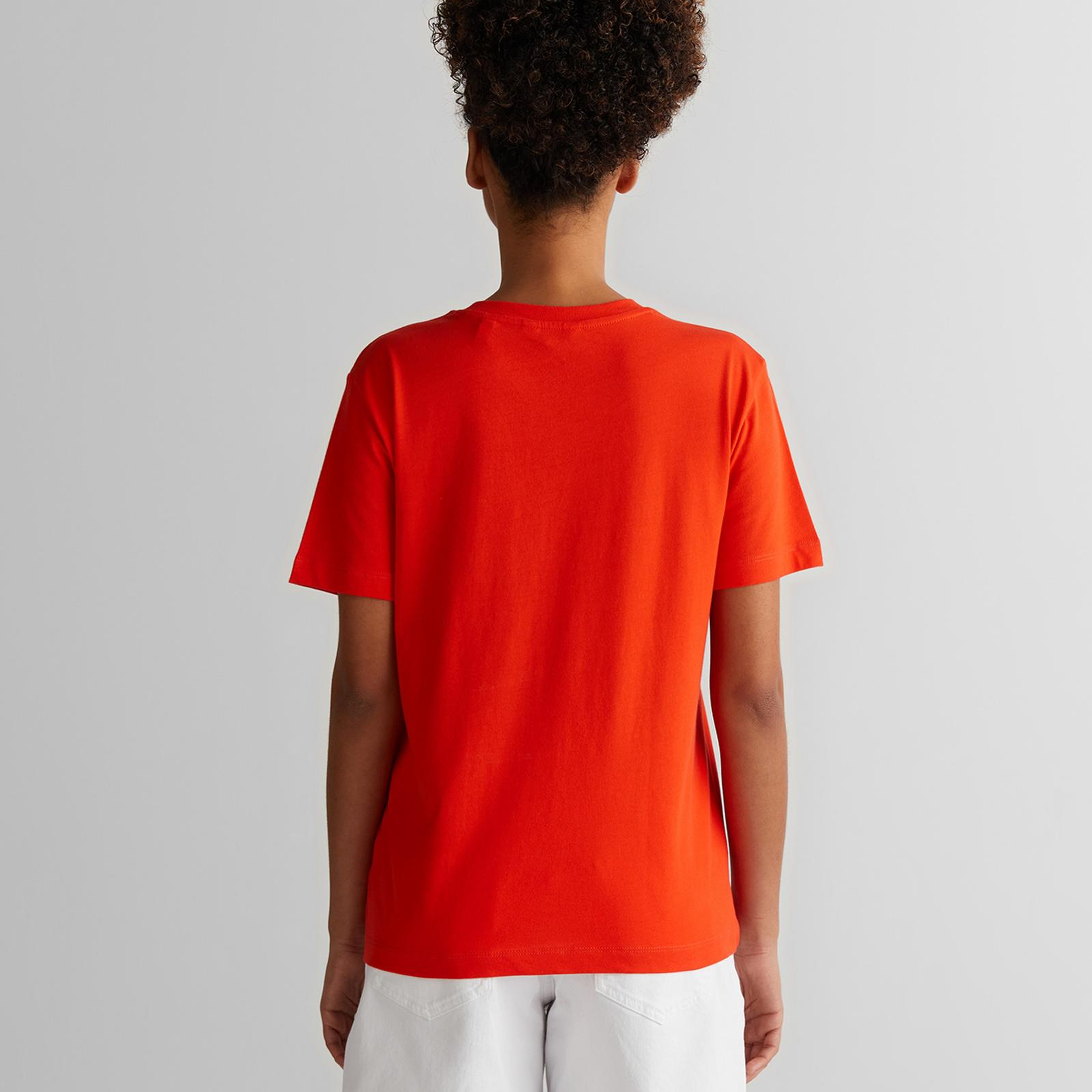 GANT Kadın Turuncu Regular Fit Bisiklet Yaka Logolu T-Shirt