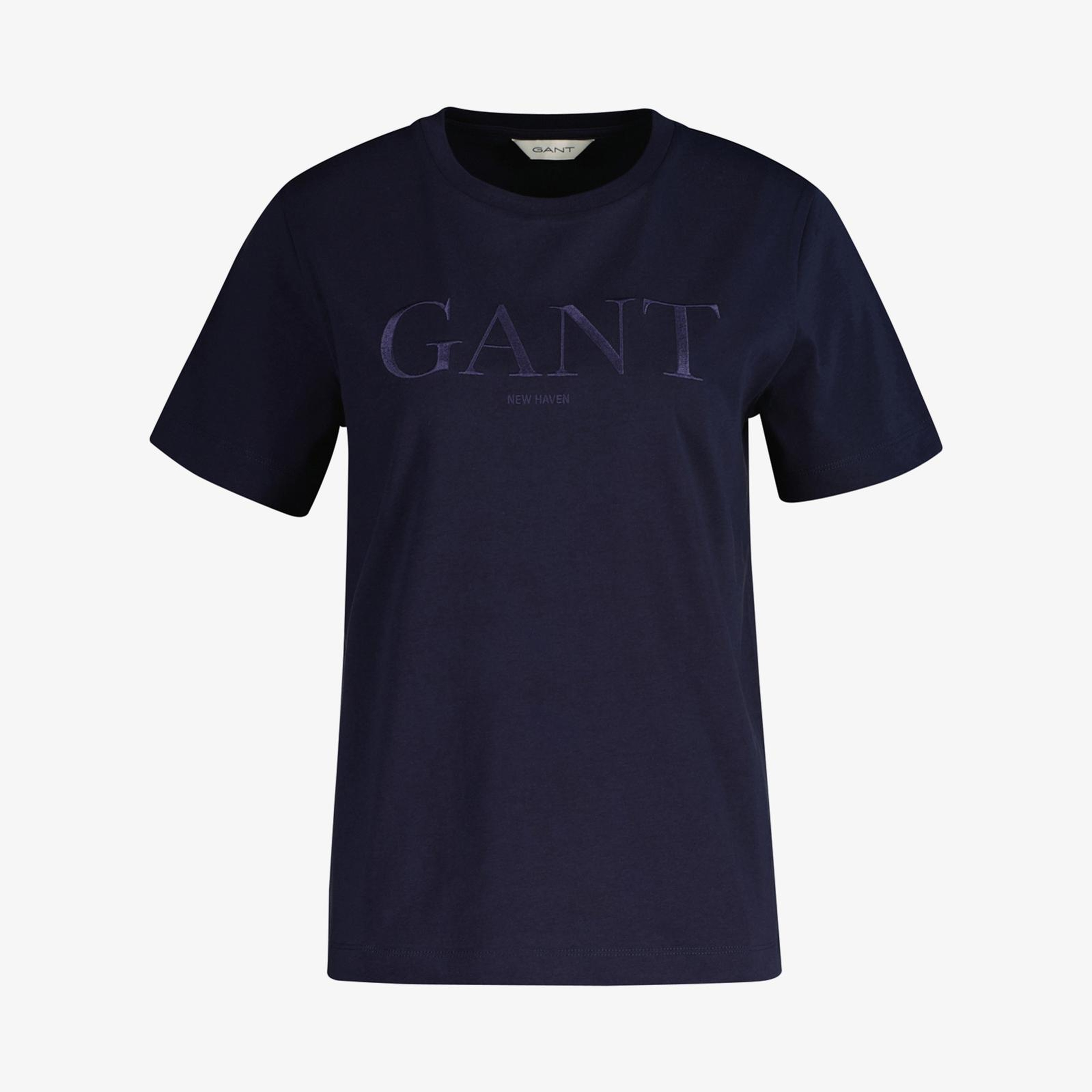 GANT Kadın Lacivert Bisiklet Yaka Regular Fit T-Shirt