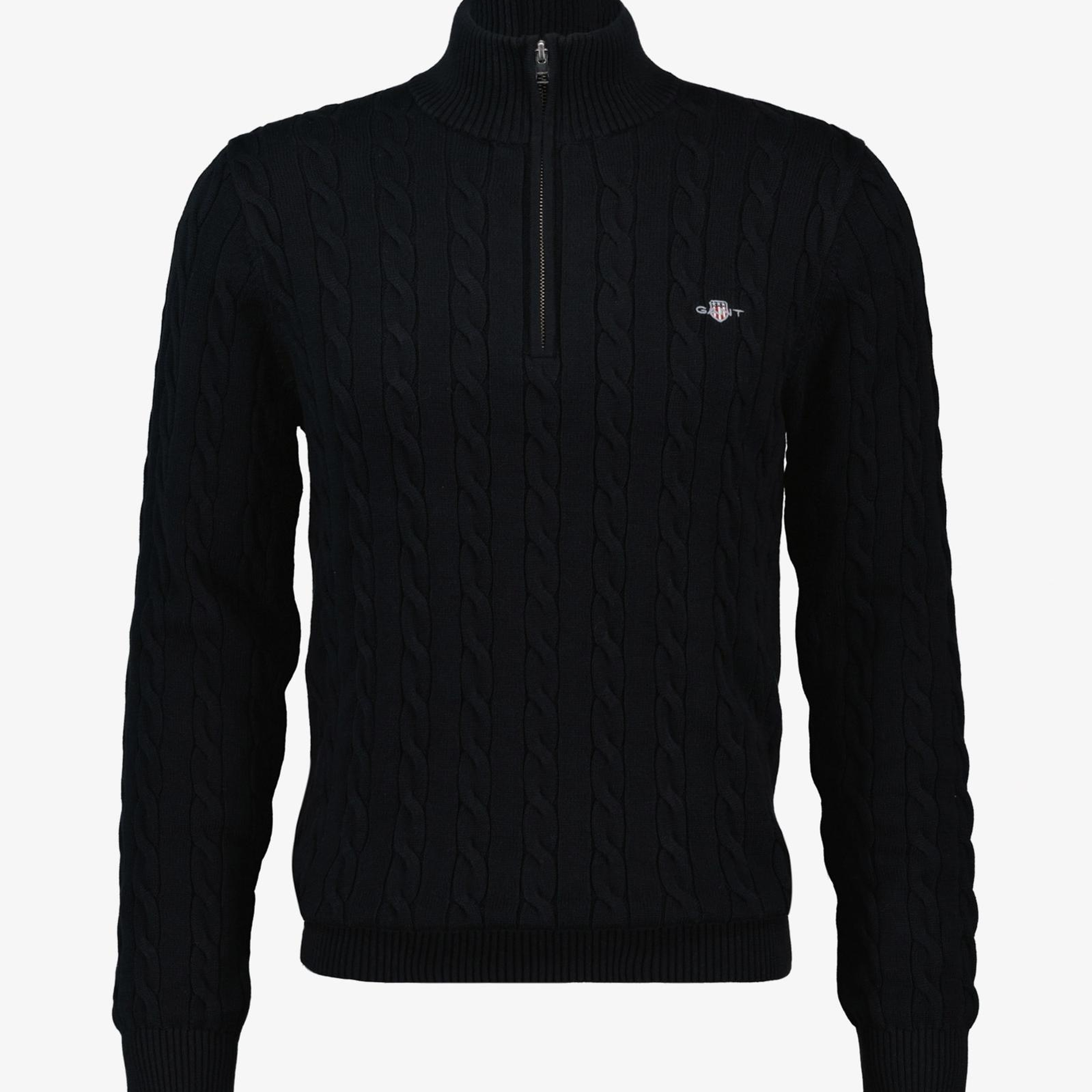 GANT Erkek Siyah Regular Fit Örgü Kazak