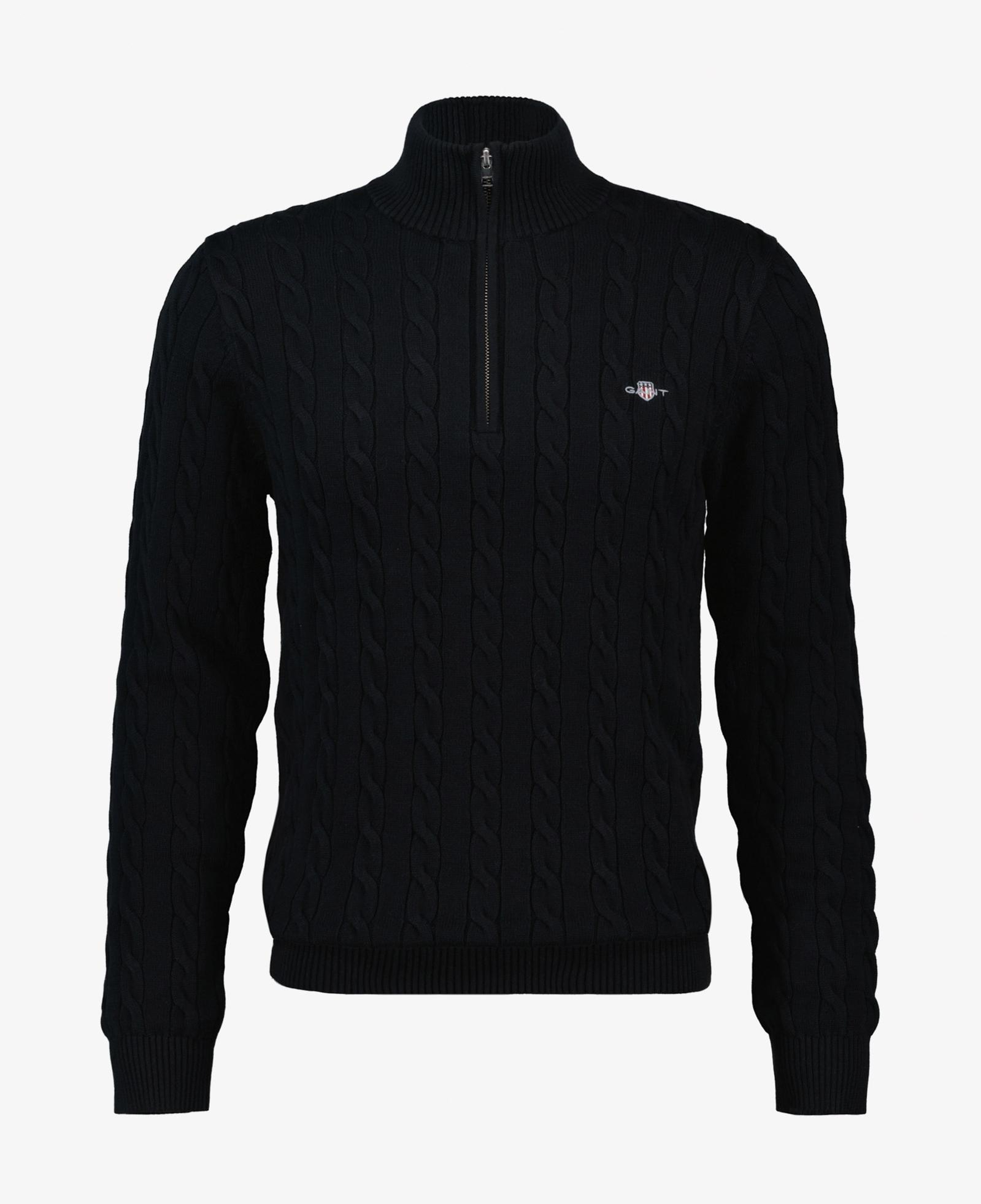 GANT Erkek Siyah Regular Fit Örgü Kazak