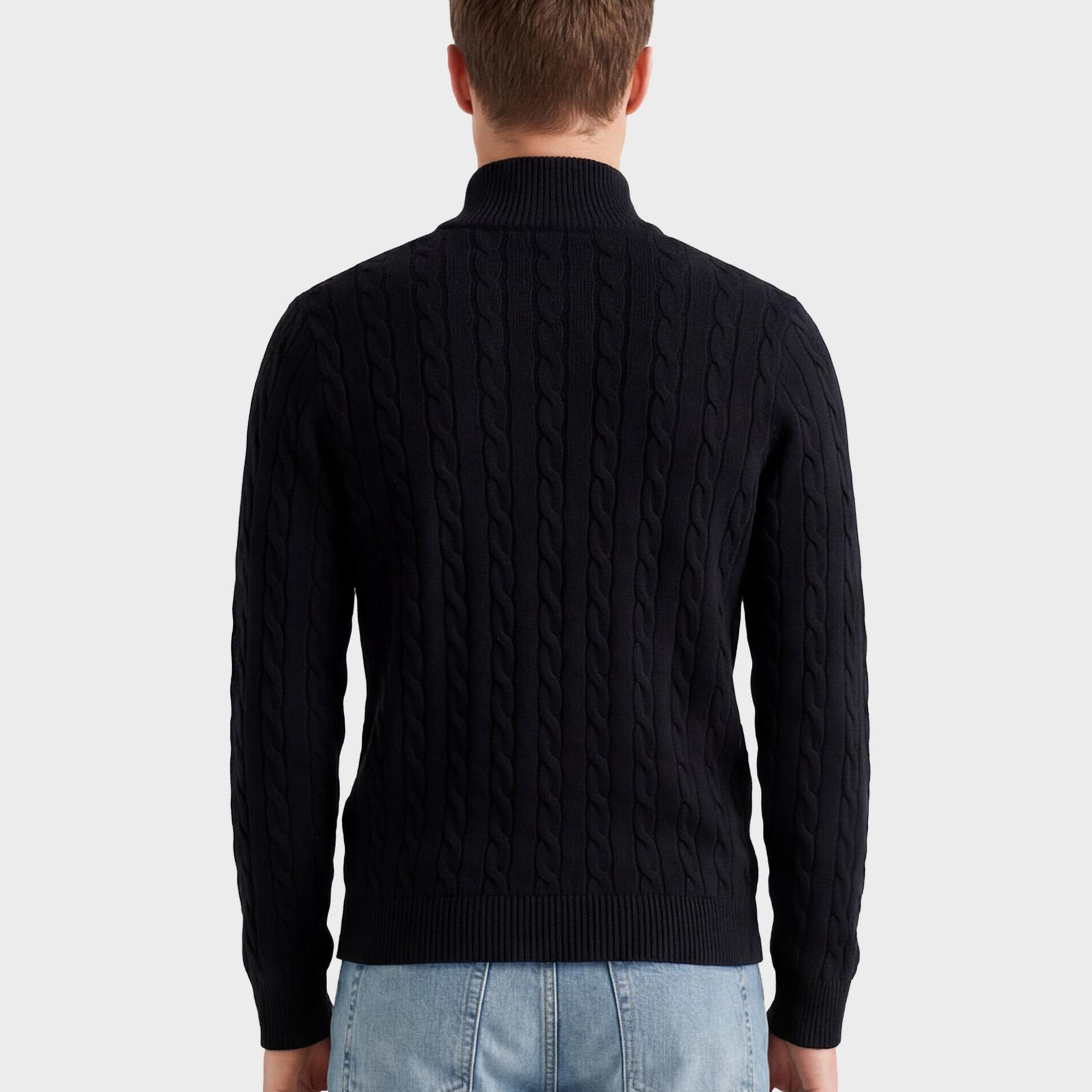 GANT Erkek Siyah Regular Fit Örgü Kazak