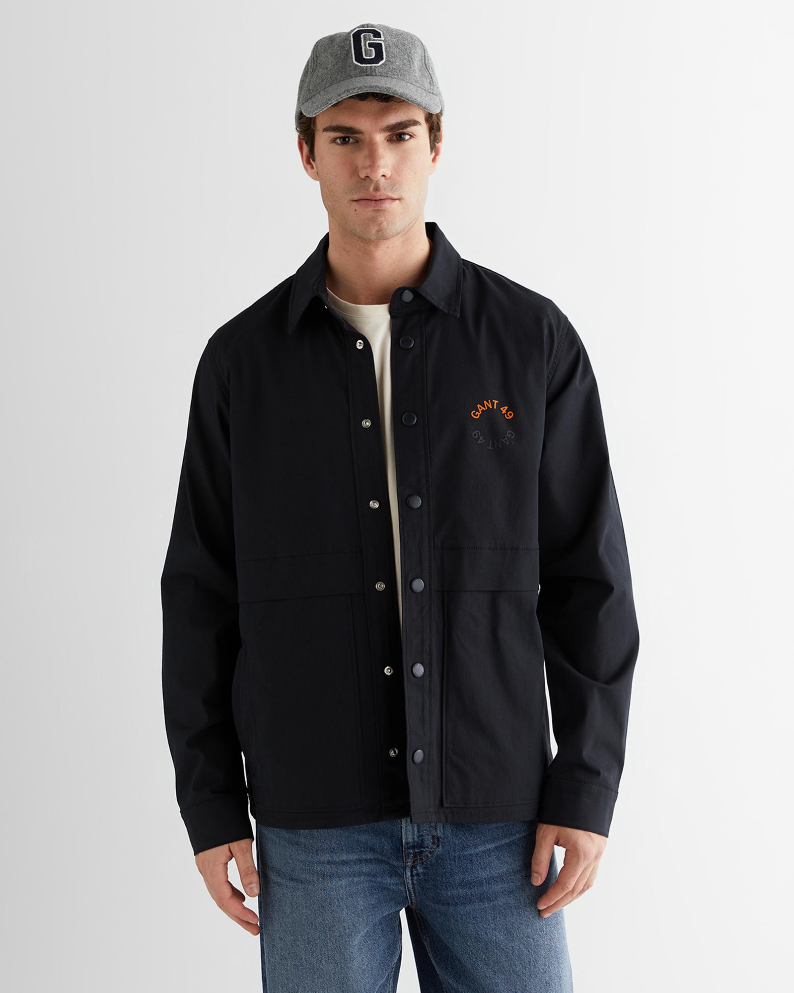 GANT Erkek Siyah Relaxed Fit Gömlek Yaka Logolu Ceket