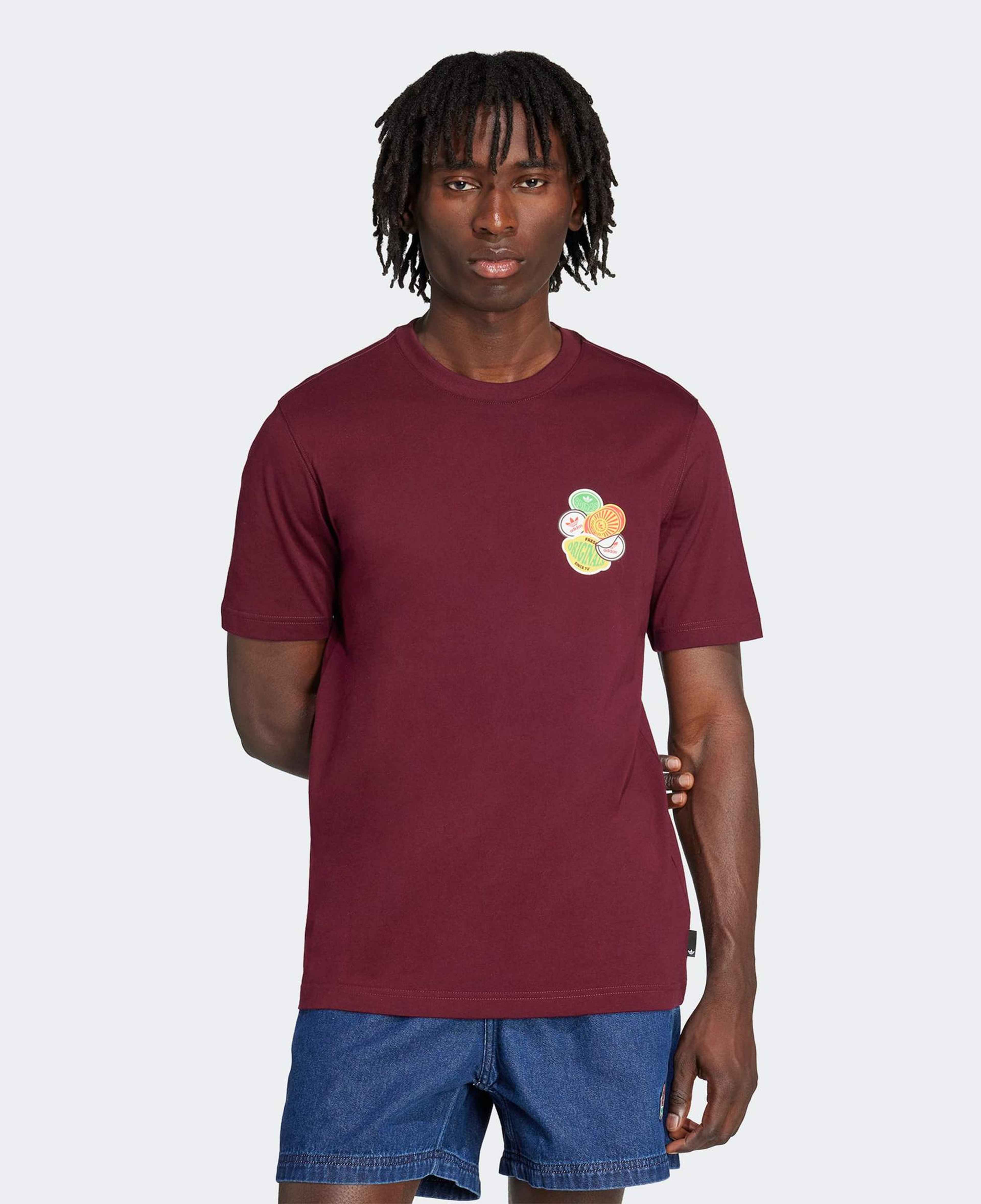 adidas Trefoil Series Loose Fit Erkek Bordo T-Shirt