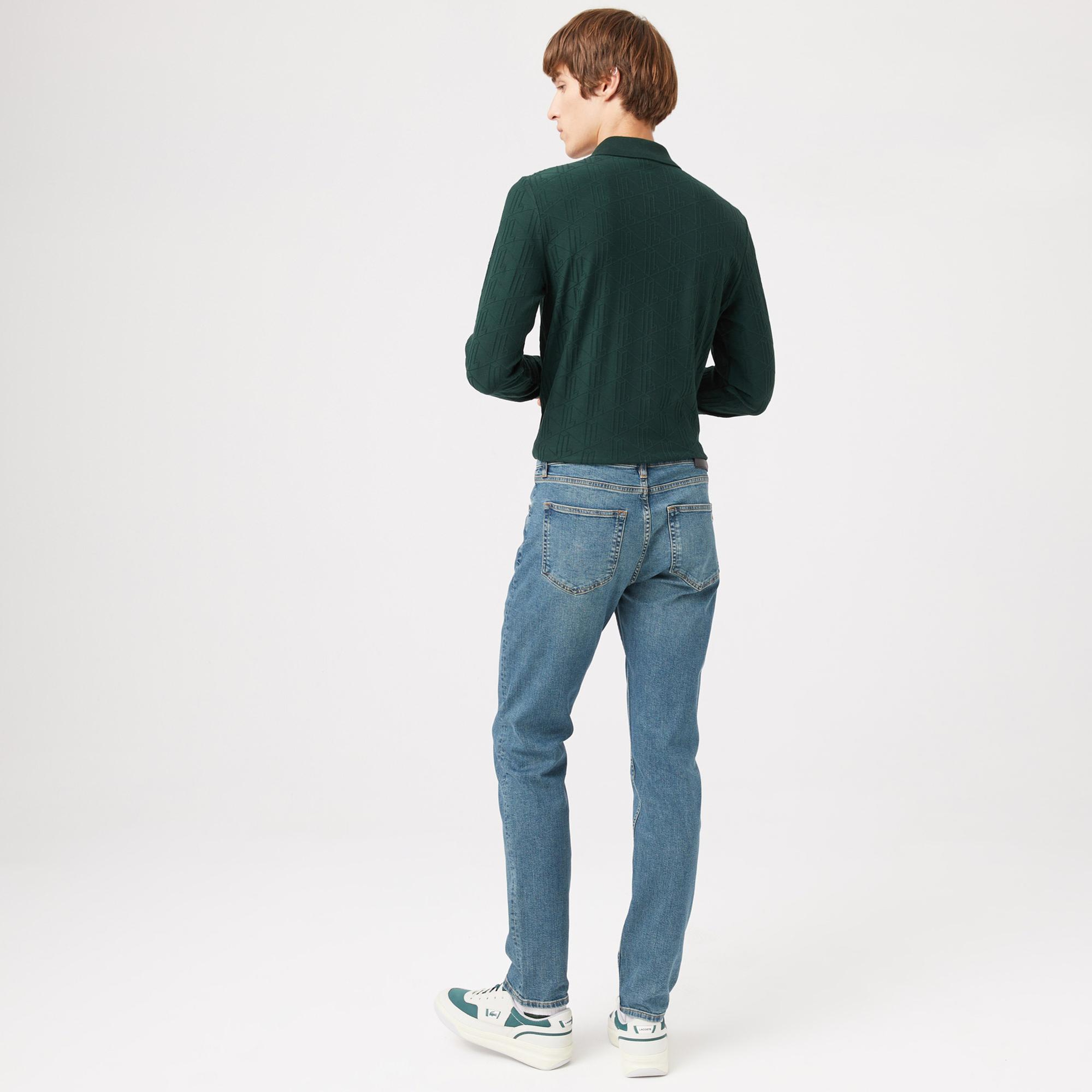 Lacoste Erkek Slim Fit Mavi Jean Pantolon